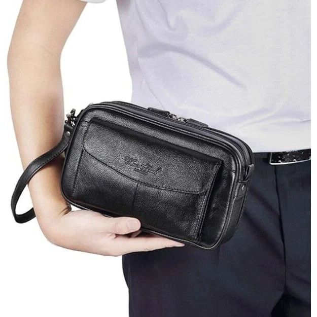 Other Leather Clutch Purse Wallet for Men Black Organizer Holder W Size ONE SIZE - 3 Thumbnail