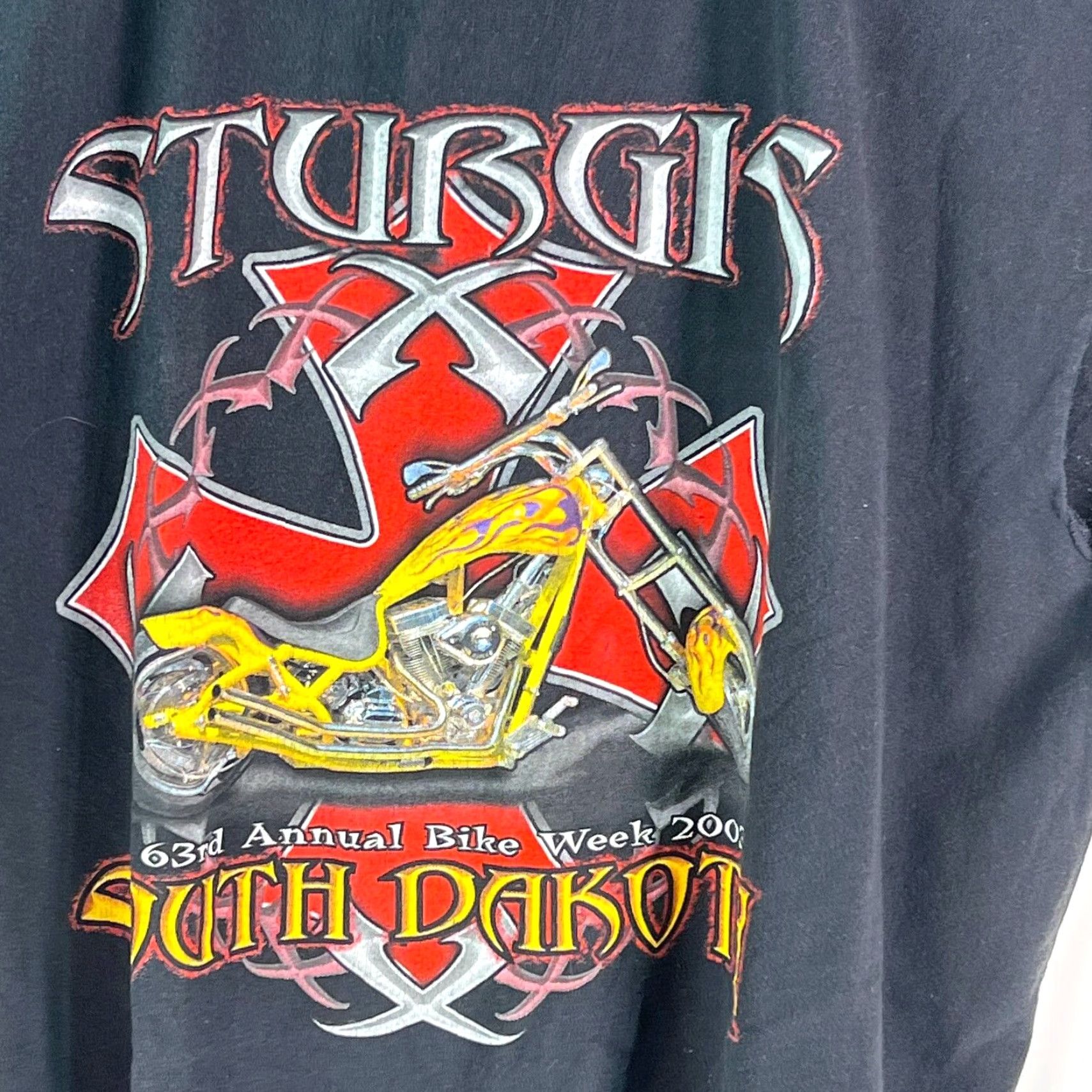 Gildan VINTAGE Gildan Sturgis 63rd Annual Bike Week 2003 Black Graphic Cut Tank Top Adult XL Motorcycle Mens Size US XL / EU 56 / 4 - 3 Thumbnail