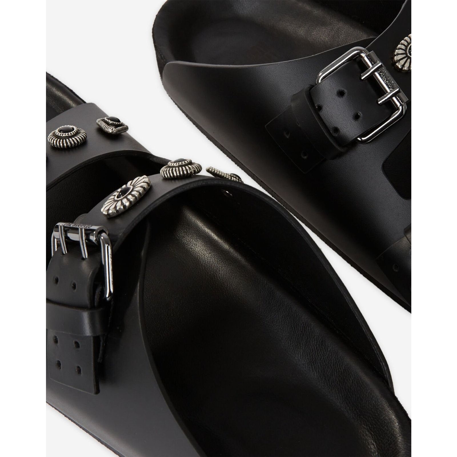 The Kooples $365 New The Kooples Black Leather Studded Sandals Fr 39 / 8 Size US 8 / IT 38 - 2 Thumbnail
