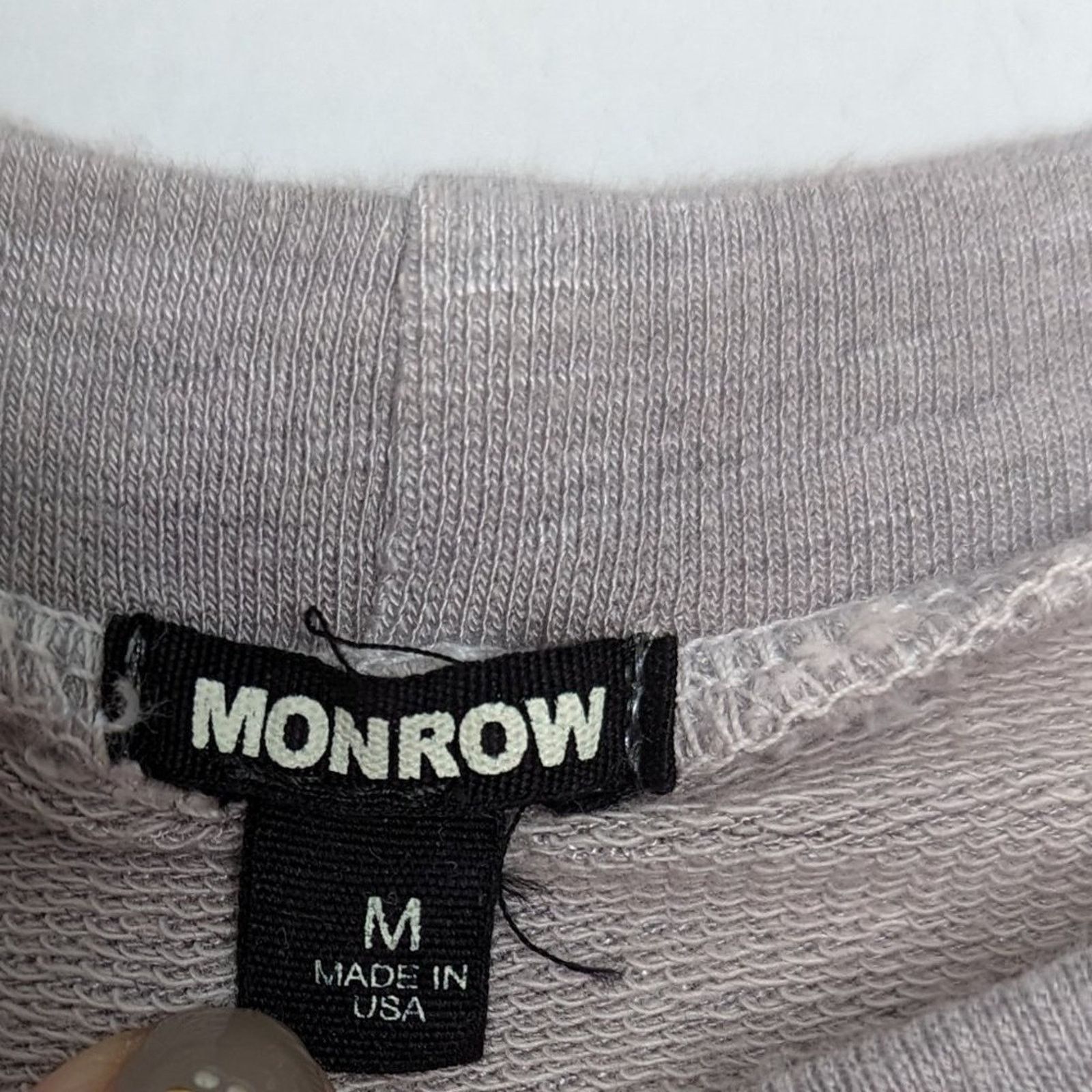 MONROW Monrow Gray Short Cutoff Sleeve Crewneck Top Raw Edge Size M Size M / US 6-8 / IT 42-44 - 2 Thumbnail