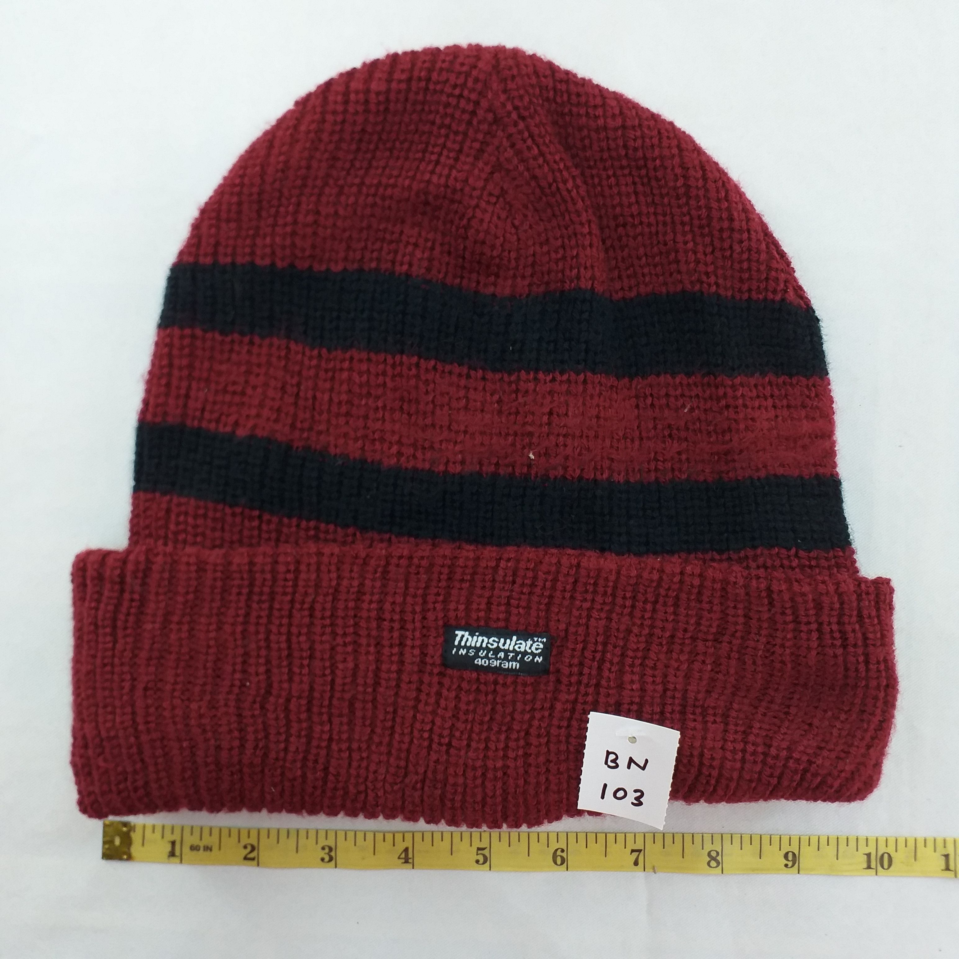 Japanese Brand Thinsulate Insulation 40g Stripes Snow Cap Hat Beanie -BN103 Size ONE SIZE - 3 Thumbnail