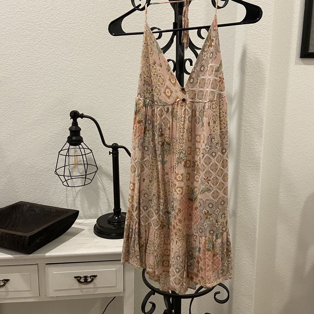 Vintage Alter’d State Patchwork Coral Boho Mini Dress🤍 Size S / US 4 / IT 40 - 1 Thumbnail