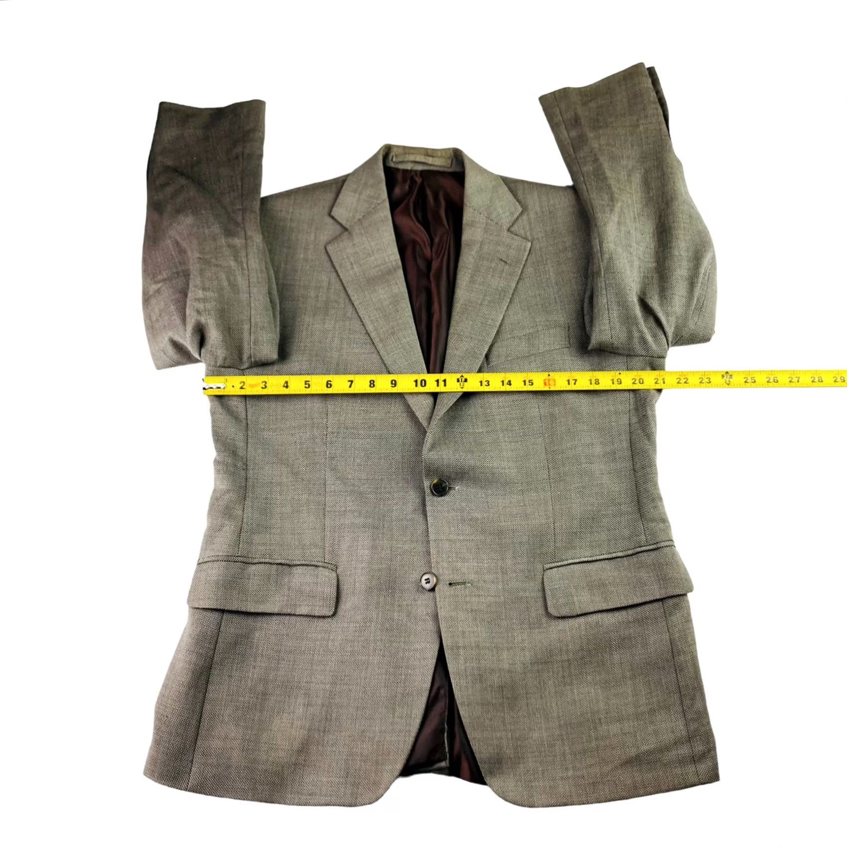 Tailorbyrd TAILORBYRD Men’s Blazer Jacket Brown 2-Button Wool Beige/Tan Size 40 Short Mens Jacket Blazer Notch Lapel 2-Button Front Early 2000s style 40 Mens Size 40R - 7 Thumbnail