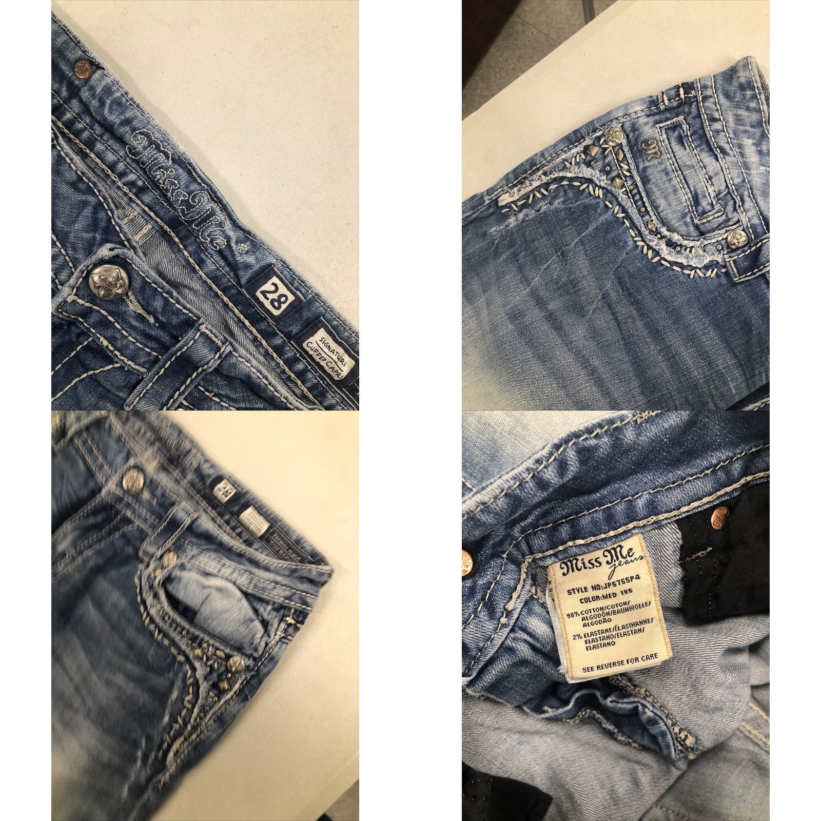 Miss Me Miss Me Signature Capri Cuff Jeans Size 28 Embroidered Rhinestone Denim Stretch Capri 5-Pocket Regular Womens Size 28" / US 6 / IT 42 - 9 Thumbnail