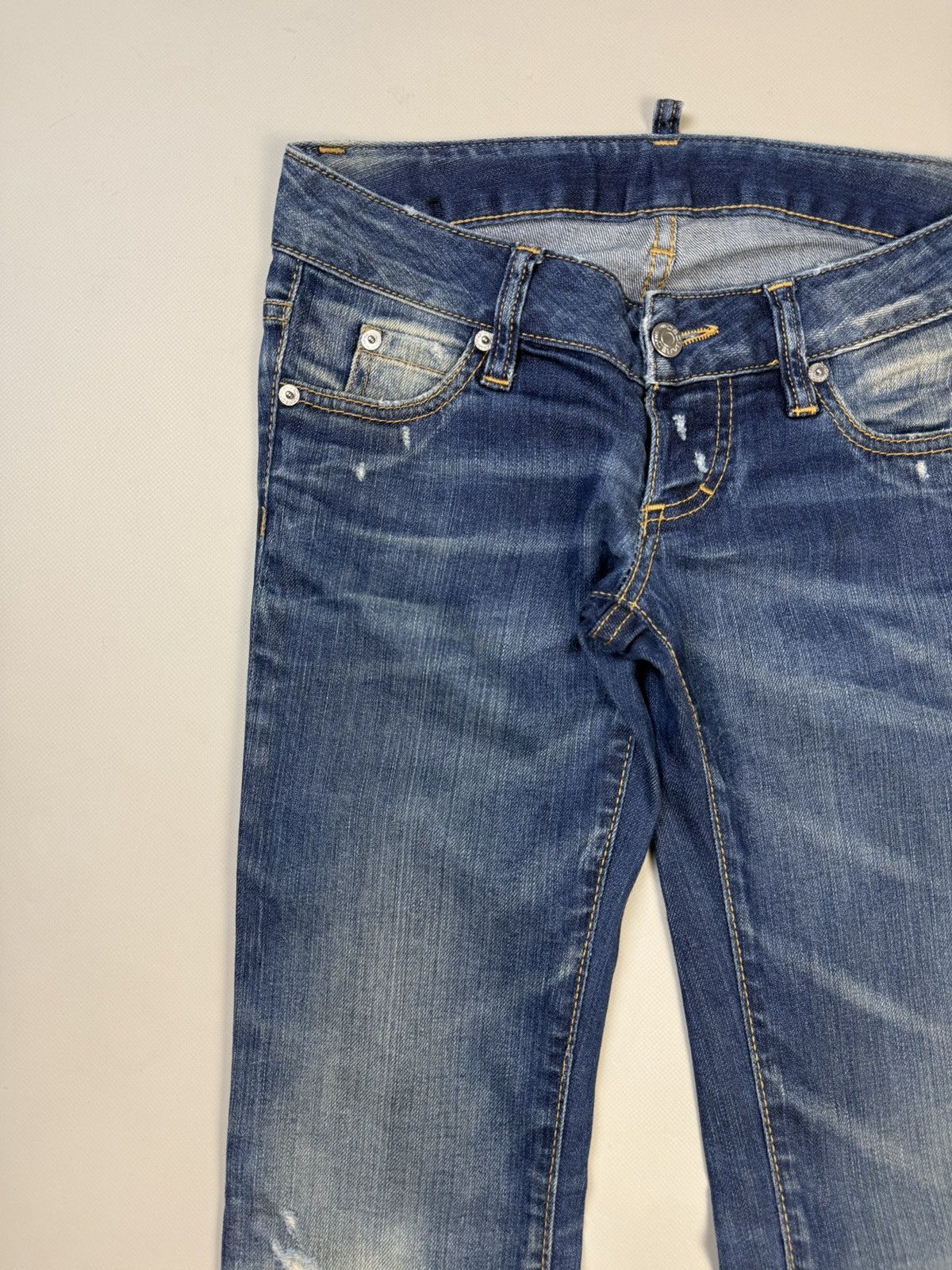 Dsquared2 Dsquared Distressed Denim Low Rise Skinny Biker Jeans Pants Size 25" / US 0 / IT 36 - 6 Thumbnail