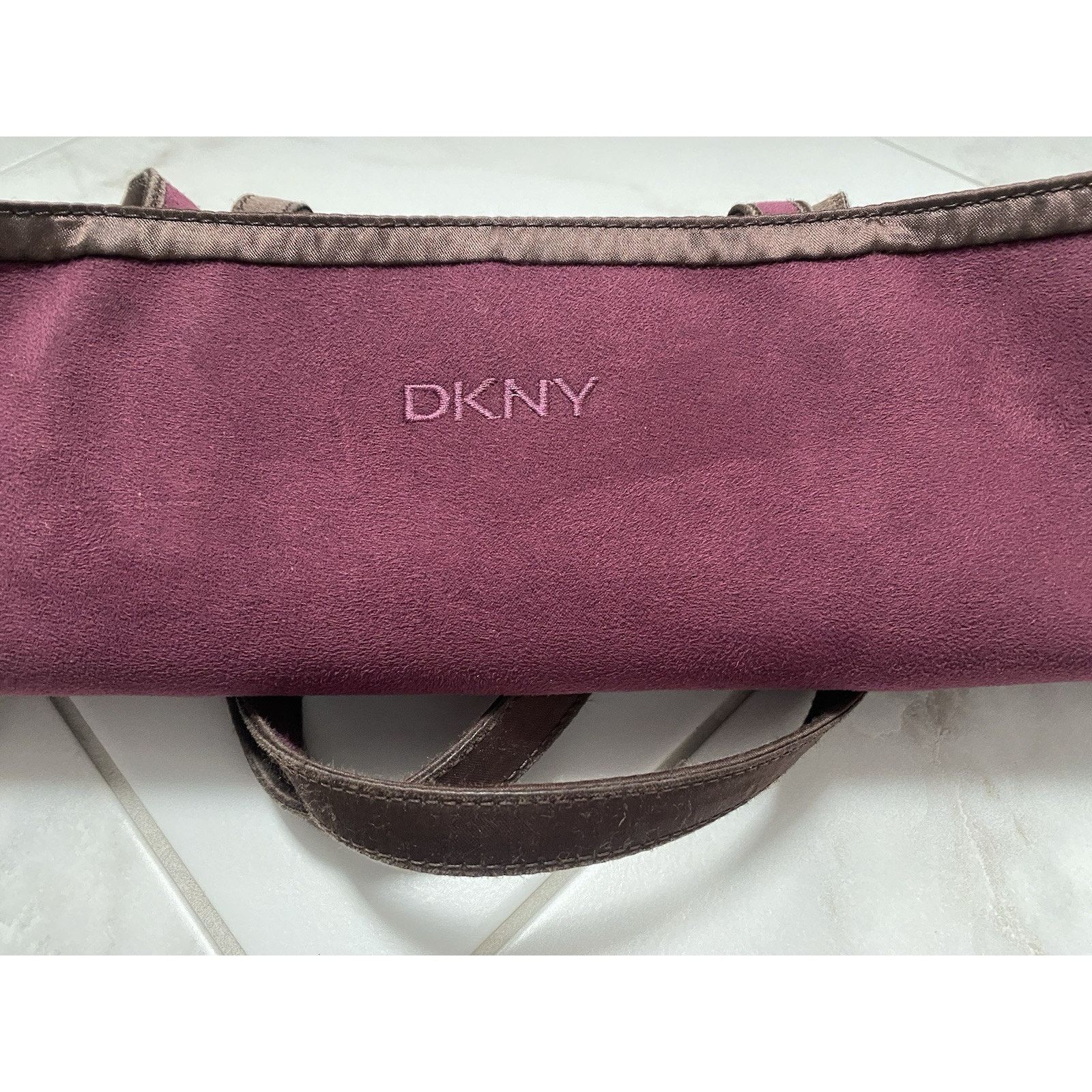 DKNY Vintage DKNY Tote Bag Velour Velvet Burgundy Reversible Size ONE SIZE - 10 Thumbnail