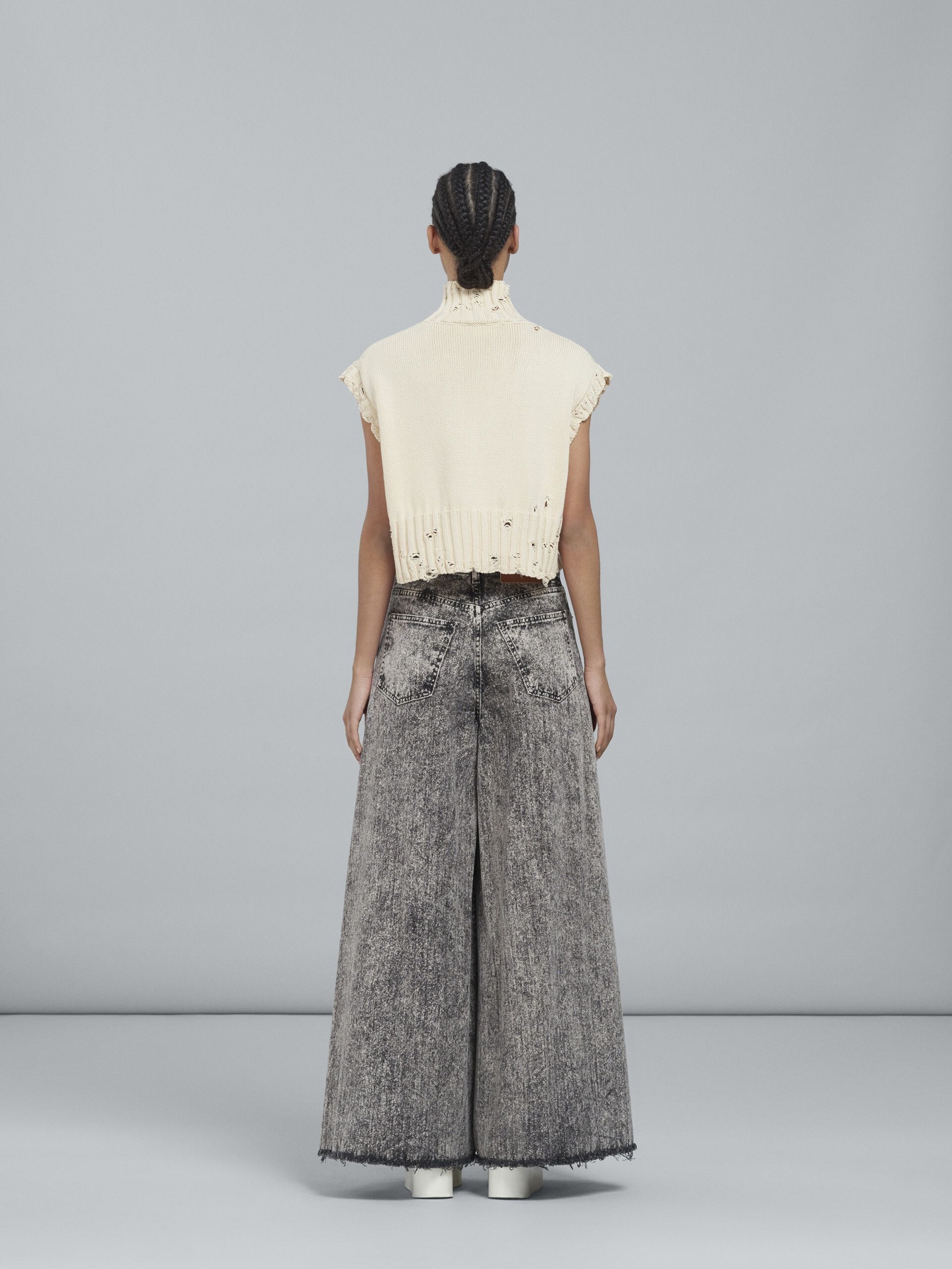 Marni o1f1d3z0725 Denim Wide-Leg Pant in Grey Size 27" / US 4 / IT 40 - 3 Thumbnail