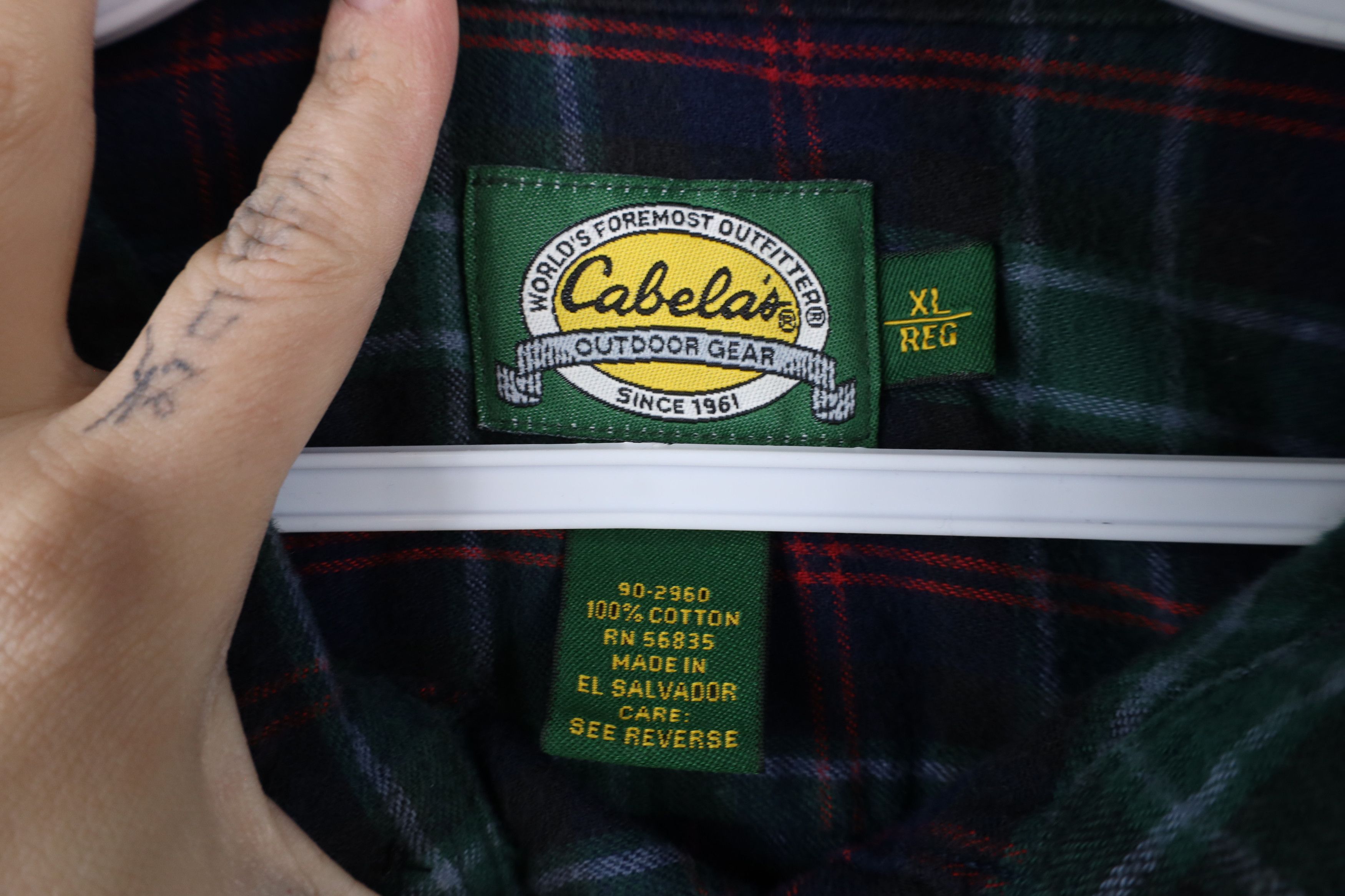 Cabelas × Vintage Vintage 90s Cabelas Flannel Collared Button Down Shirt Plaid Size US XL / EU 56 / 4 - 7 Thumbnail