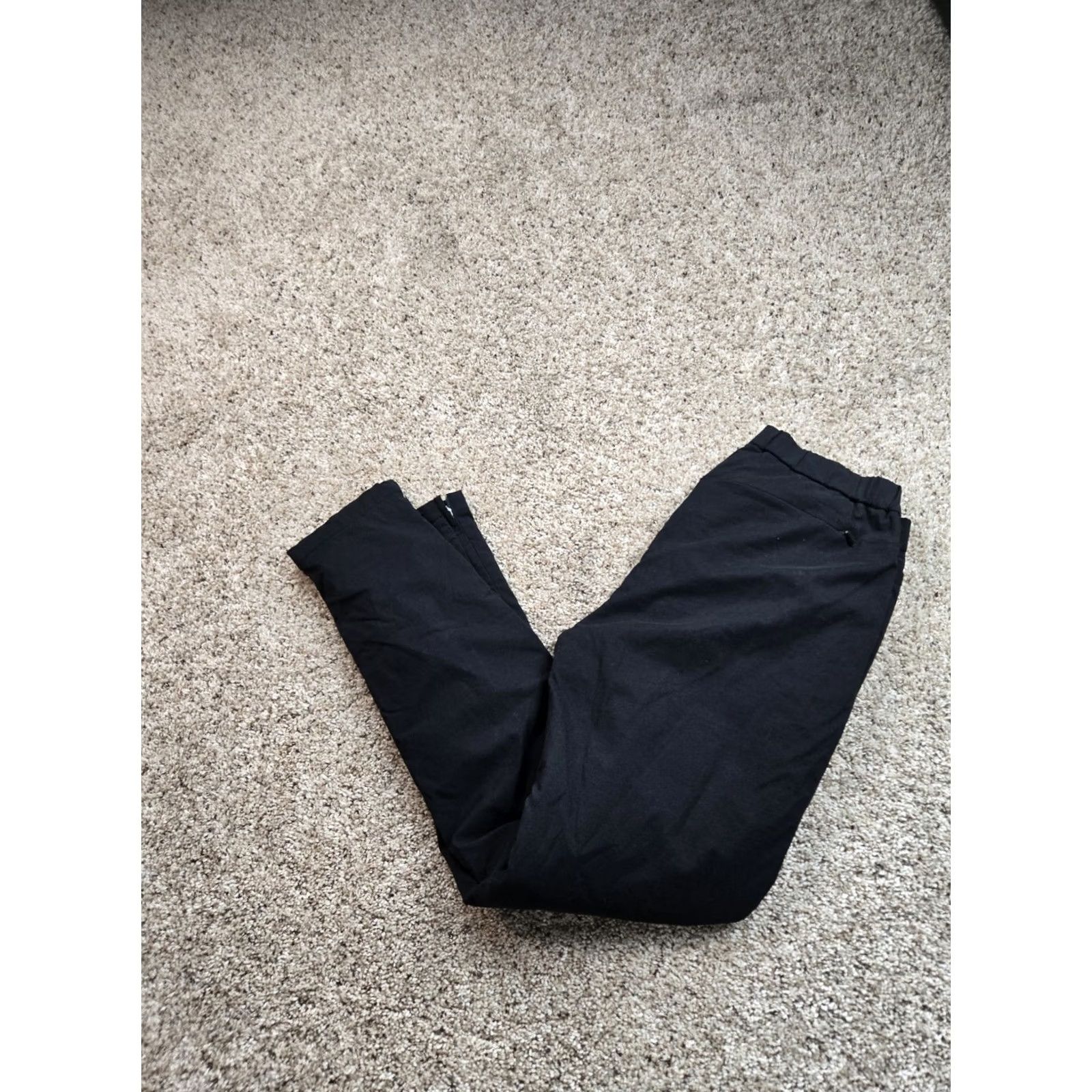 Uniqlo Uniqlo Chino Pants Womens Small Black Pull On Drawstring Fleece Lined Tapered Size 28" / US 6 / IT 42 - 2 Thumbnail