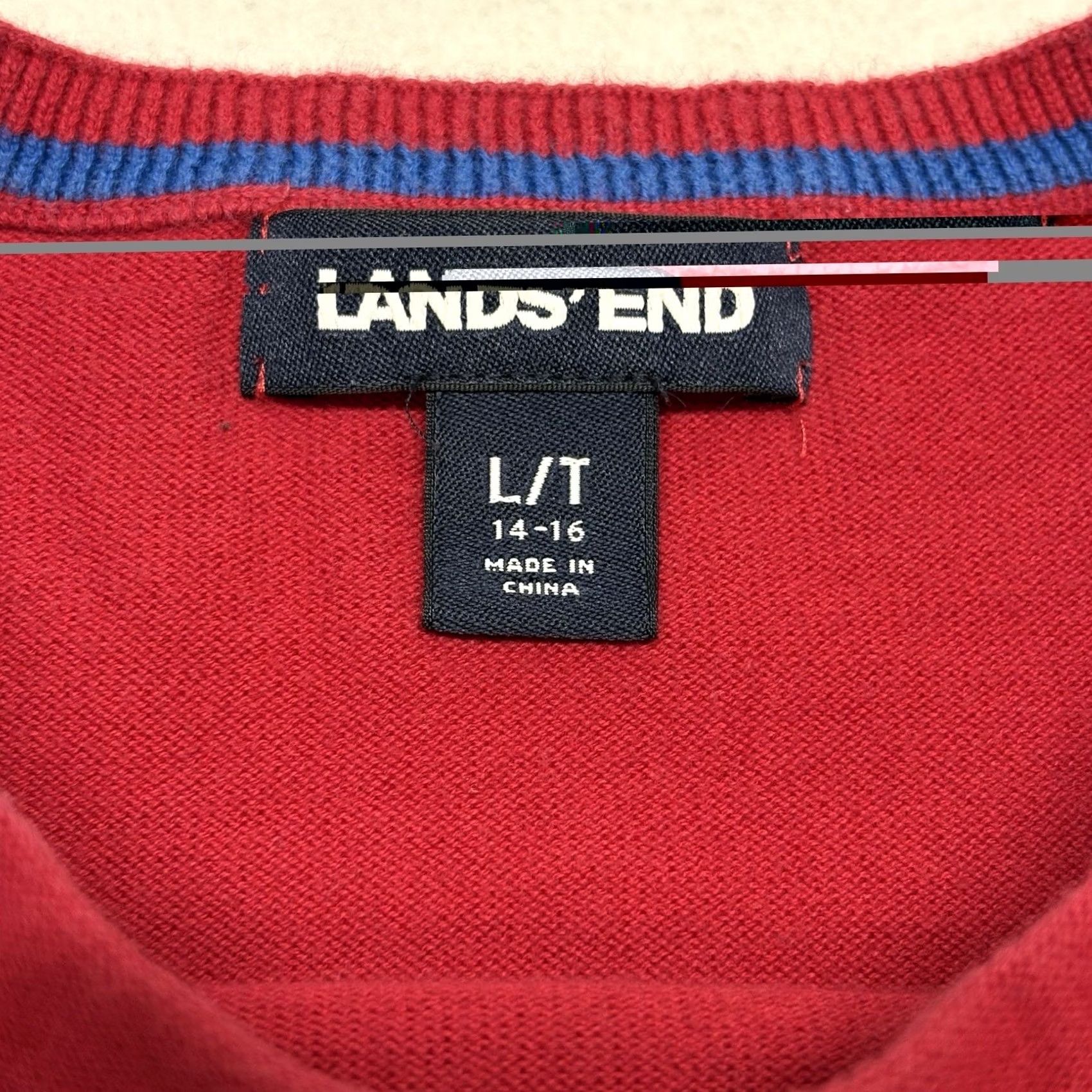 Lands' End Lands' End Red Christmas Sweater Women’s Size L with Dogs Wreath Christmas Party Crew Neck Knit Pullover 100% Cotton Regular Fit Size L / US 10 / IT 46 - 4 Thumbnail