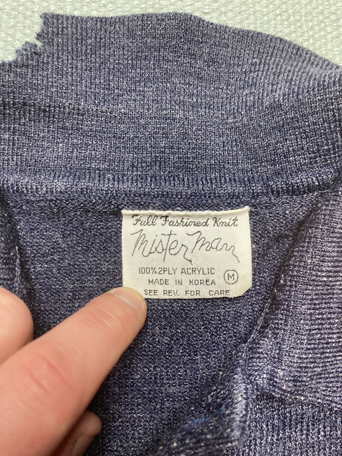 Vintage 70s 80s polo shirt acrylic knit distressed striped medium Size US M / EU 48-50 / 2 - 5 Thumbnail