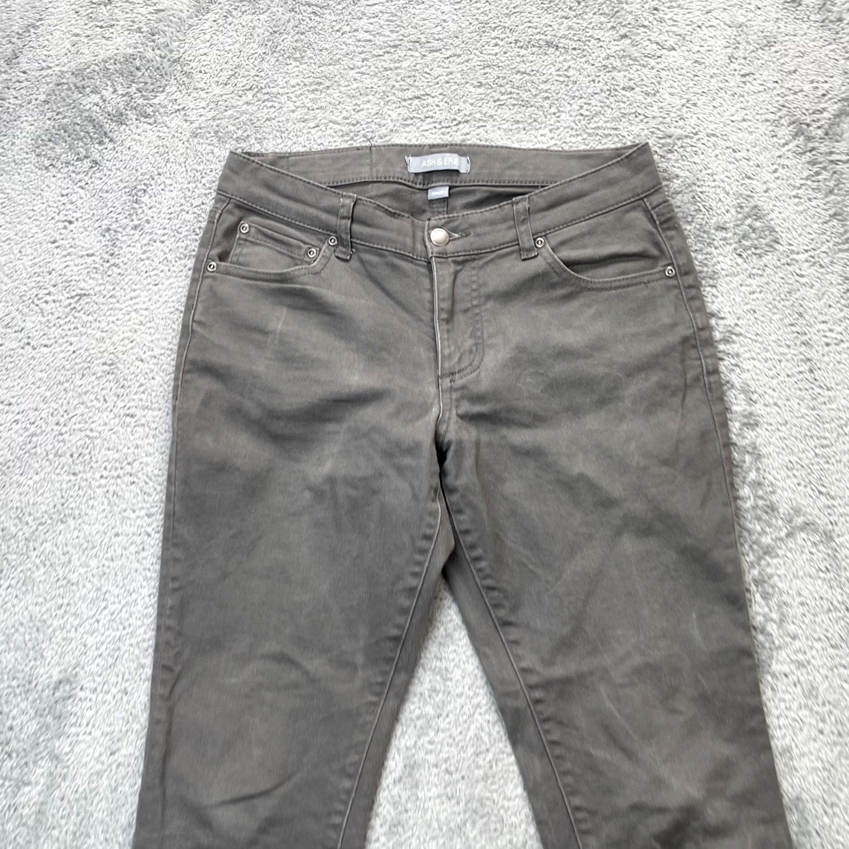 ASH ASH & ERIE Gray Jeans Tapered Leg Cotton Stretch Denim Low Rise 29x28 Size 30" / US 8 / IT 44 - 2 Thumbnail