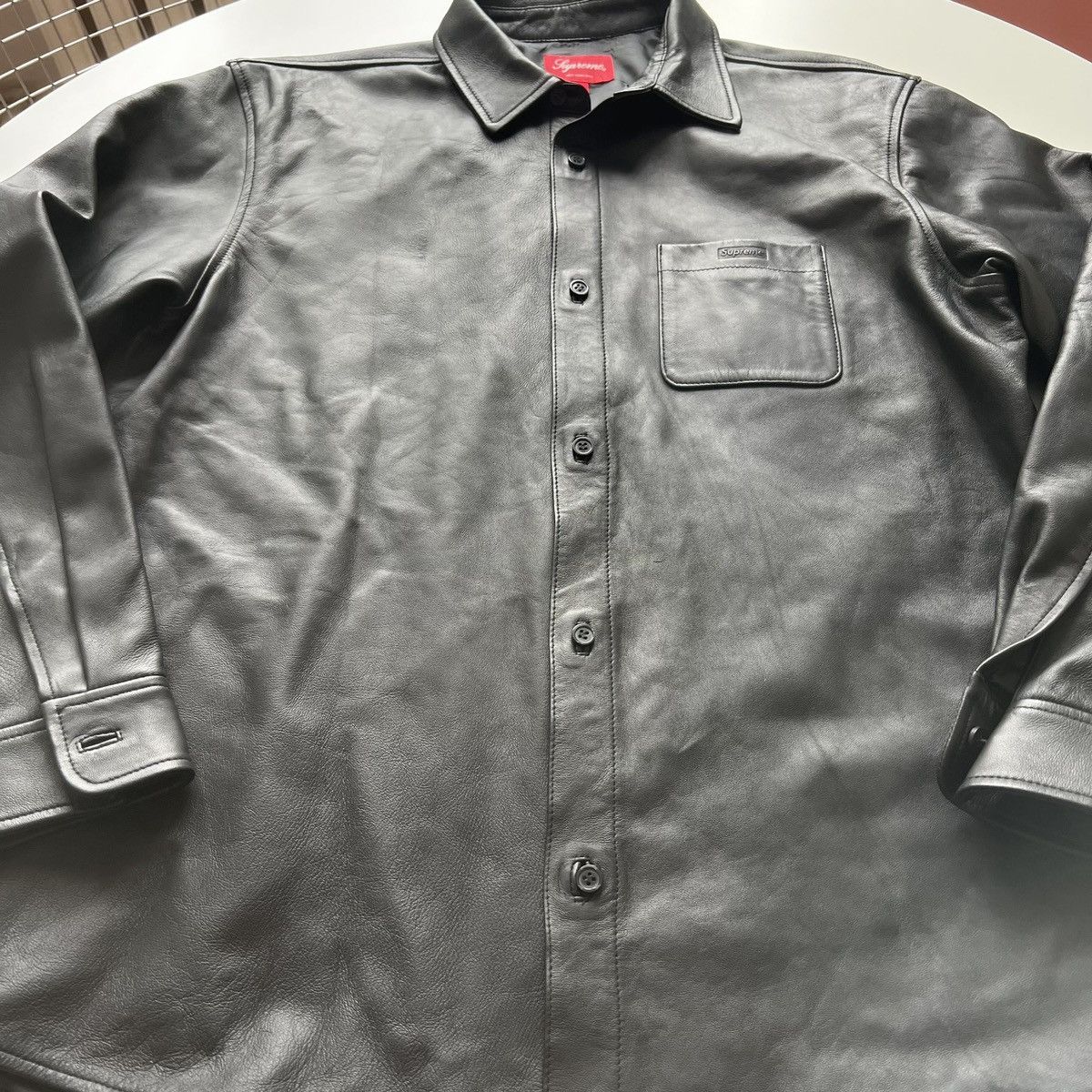 Supreme Supreme Leather Shirt Black L | Grailed