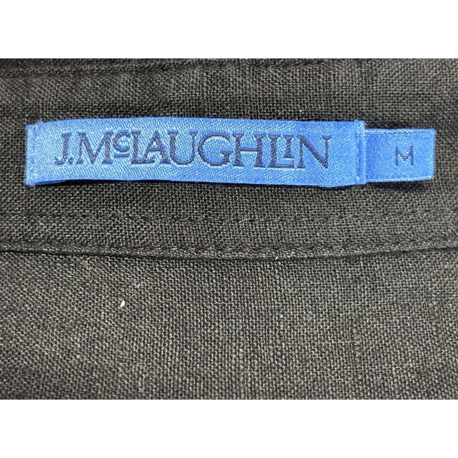 J.McLaughlin VINTAGE J. McLaughlin Button-Up Shirt Women’s Medium Black Beach Linen Long Sleeve Collared Solid 100% Linen Womens Medium Beach Shirt Size M / US 6-8 / IT 42-44 - 6 Thumbnail