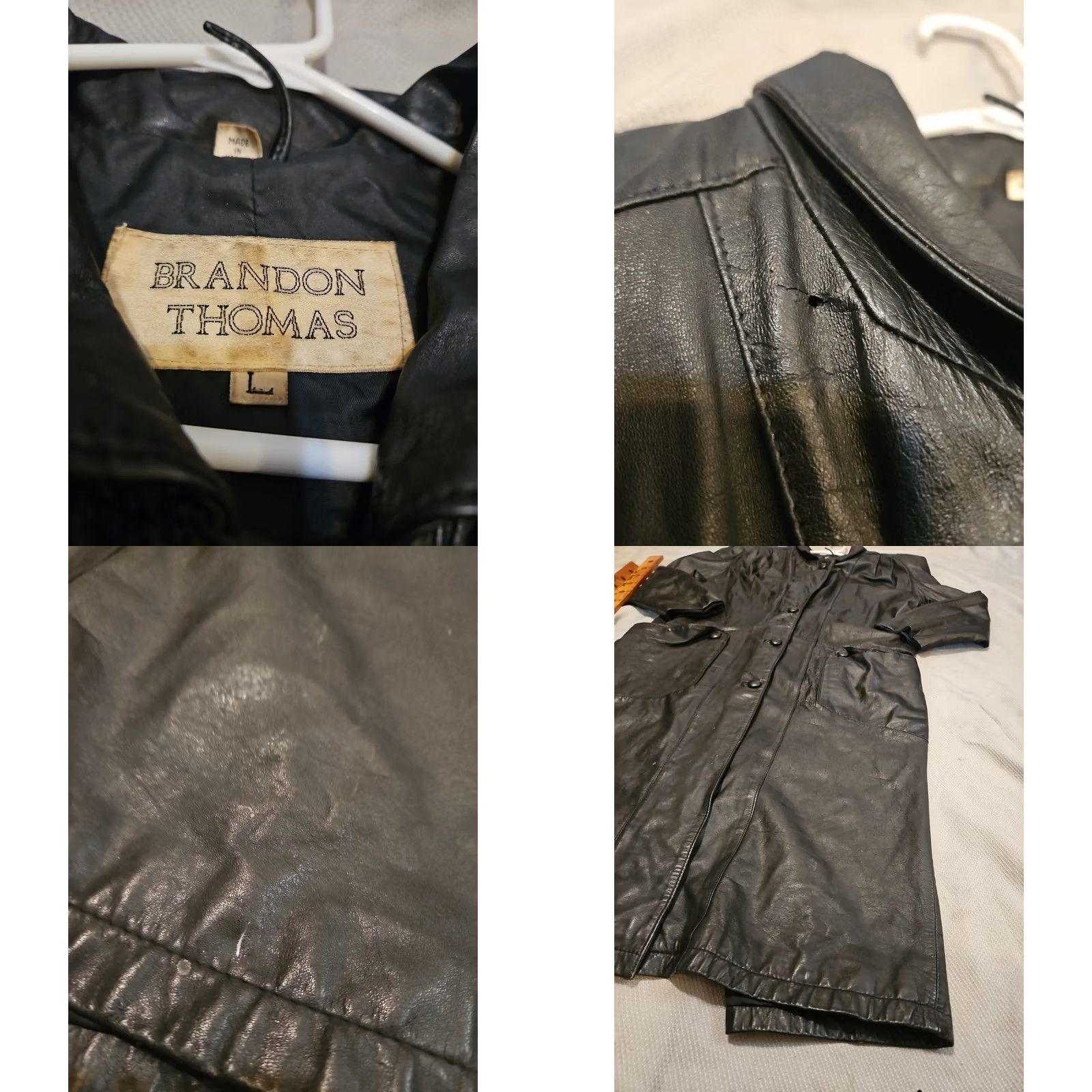 Vintage Vintage Brandon Thomas Jacket Womens Large Long Black Leather Mob Wife Coat Size L / US 10 / IT 46 - 8 Thumbnail