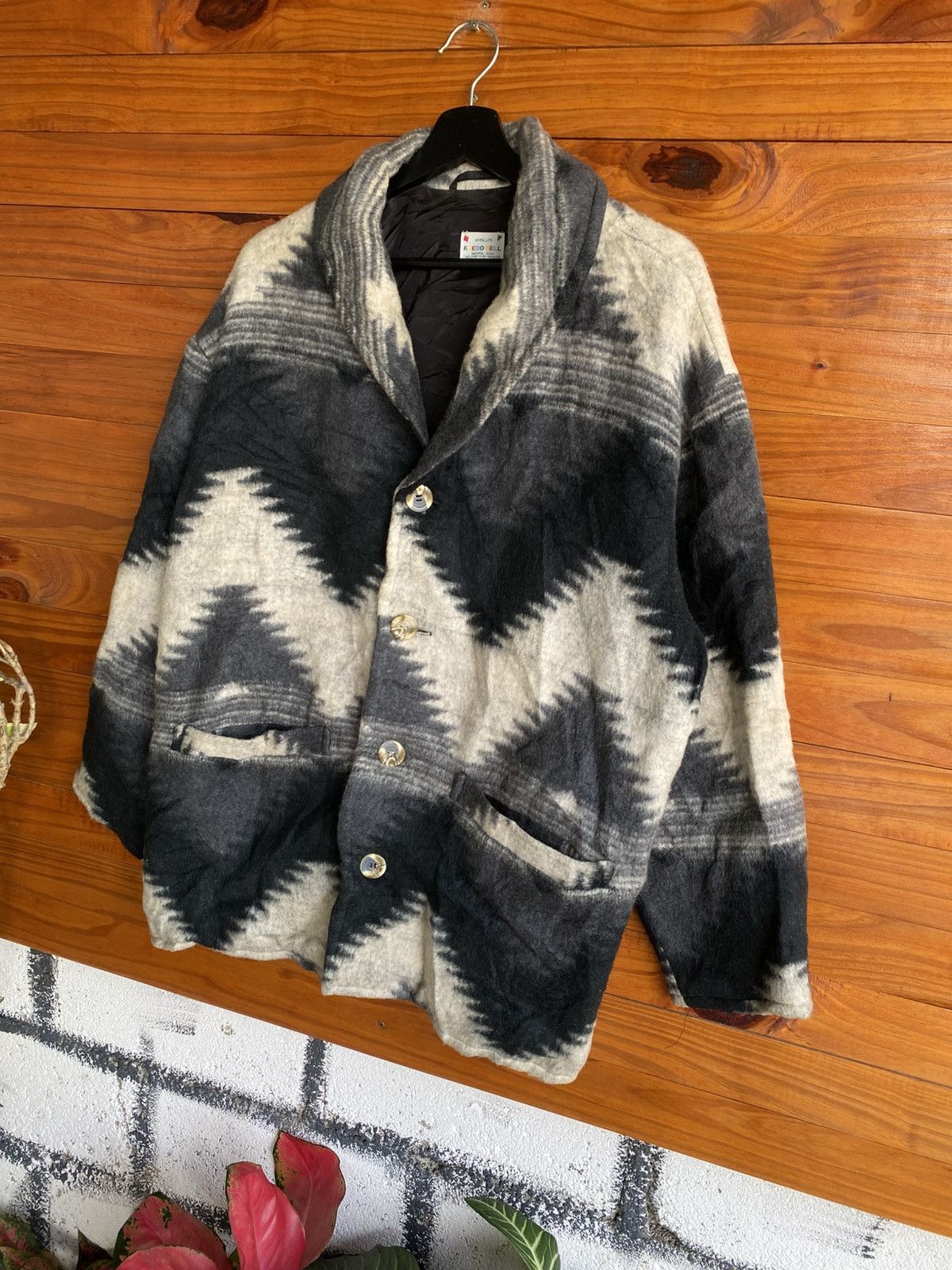 Japanese Brand Kredo Bell Japanese Wool Blend Pattern Winter Outerwear Size US L / EU 52-54 / 3 - 4 Thumbnail