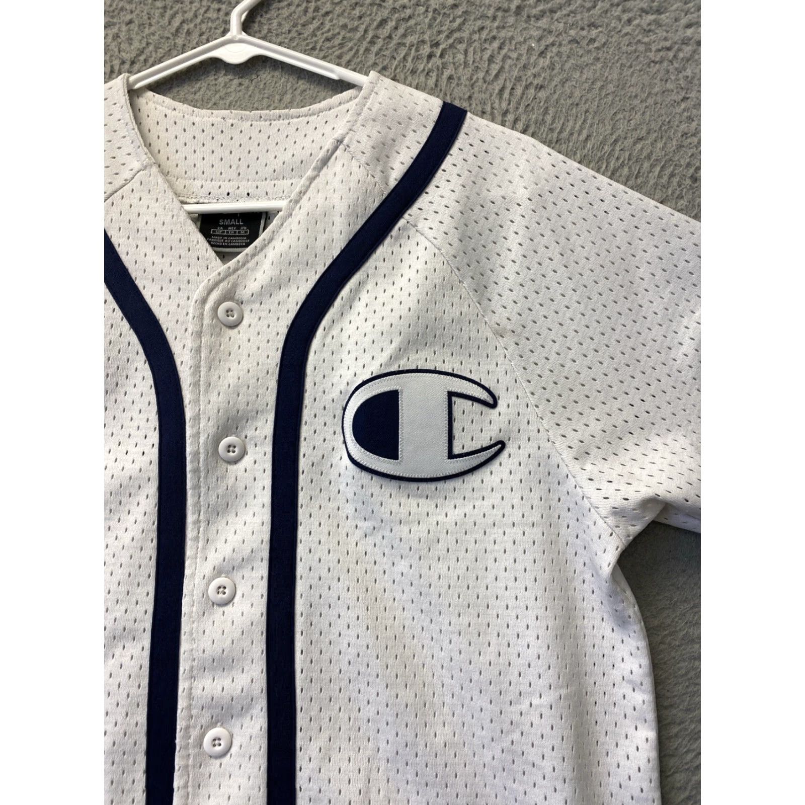 Champion VINTAGE Champion Baseball Jersey Shirt Adult Small 36 White Embroidered 90s Sports Mens Size US S / EU 44-46 / 1 - 2 Thumbnail