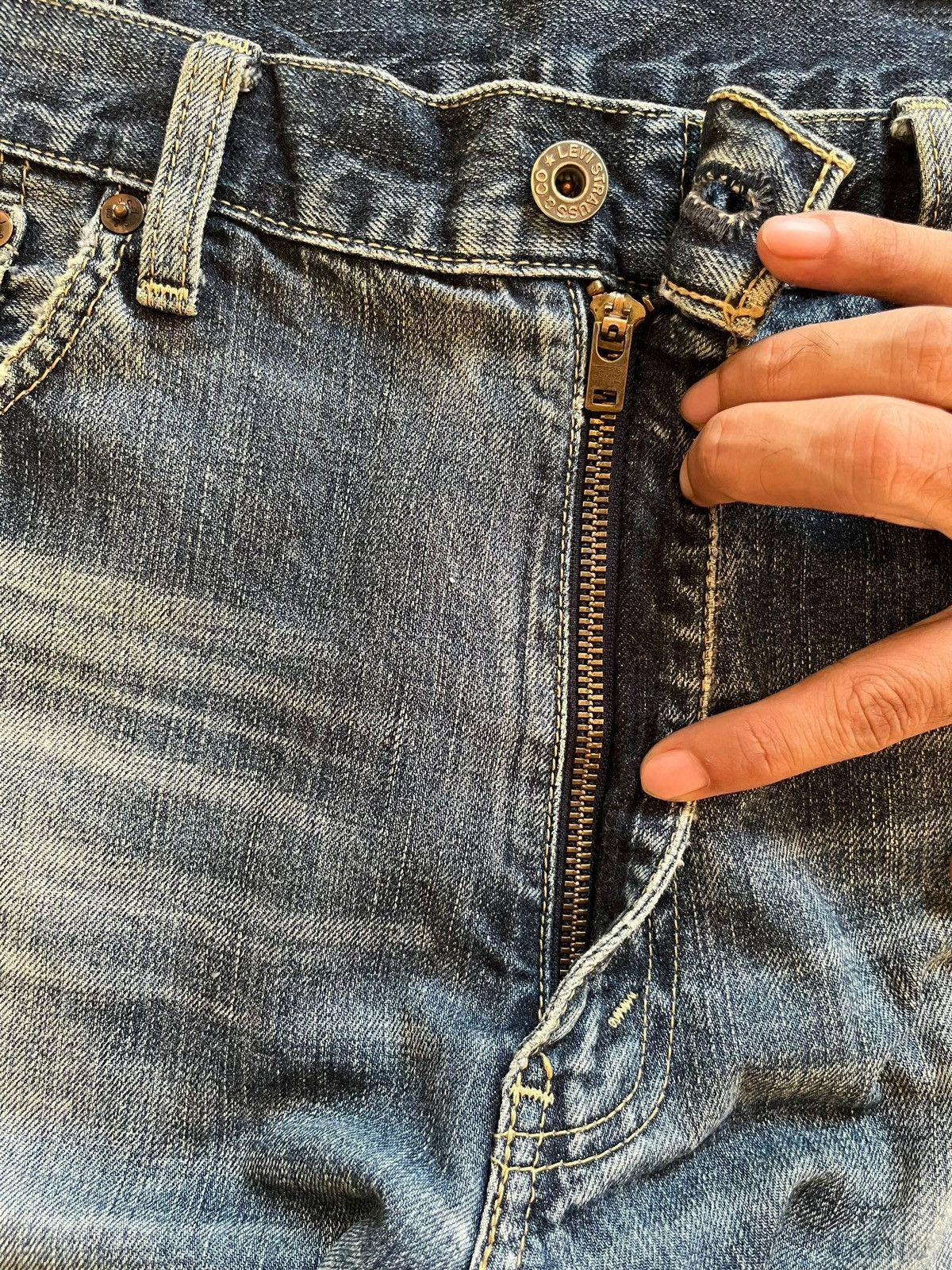 Levi's × Levi's Vintage Clothing Vintage 90s Levis 503 Mud Wash Distressed Baggy Jeans Size US 37 - 3 Thumbnail