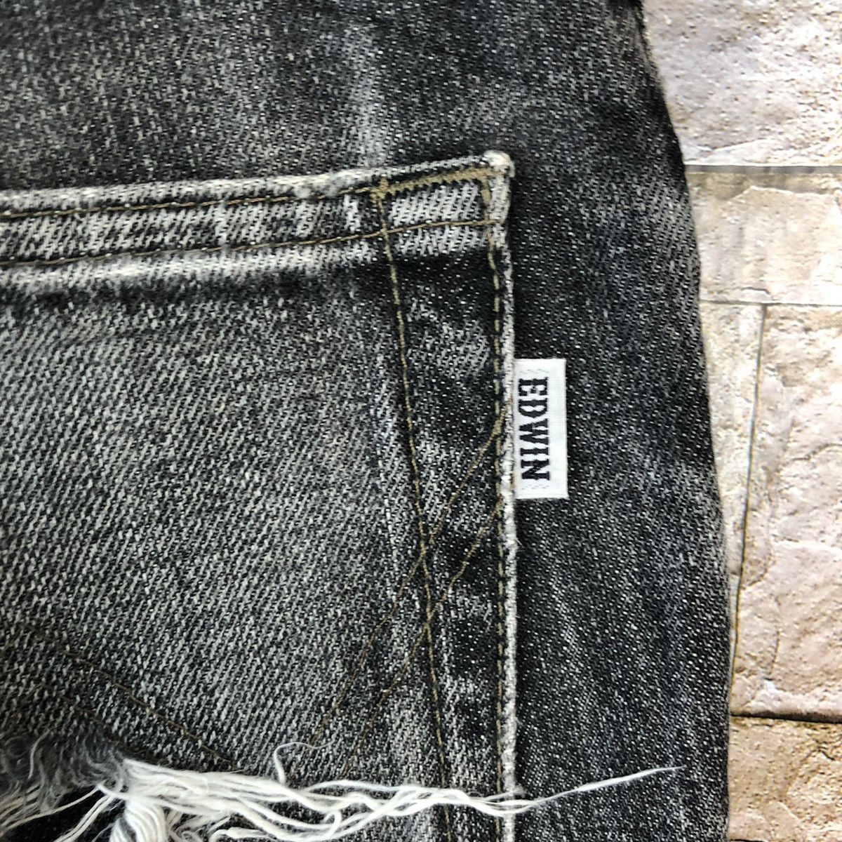 Edwin Edwin Black ripped distressed Denim Pants #A1035 Size US 29 - 20 Thumbnail
