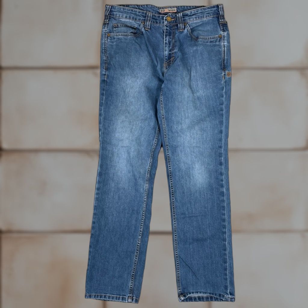 Vintage VINTAGE? No. 5.11 Tactical Jeans Mens 32x31 Blue Straight Leg Utility Workwear Denim Size US 32 / EU 48 - 1 Thumbnail