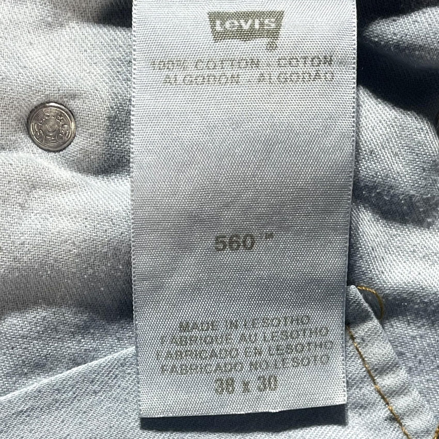 Levi's Levi's Jeans Mens 33x30 Blue Relaxed Tapered Leg Denim Pants 560 Y2K Vintage 90s 500 Series Cotton Pocket Zip Fly Size US 33 - 6 Thumbnail