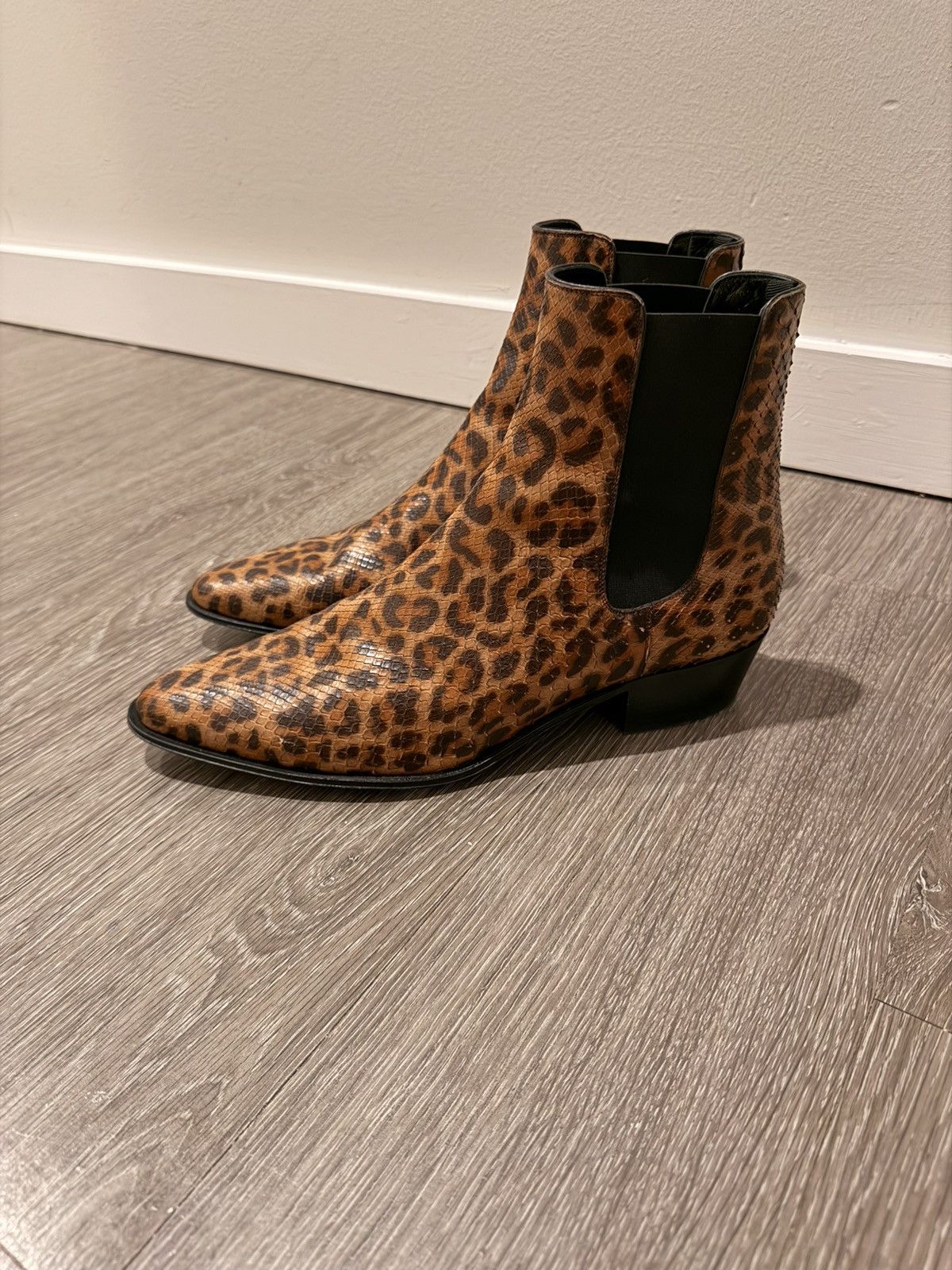Celine Celine Python Leopard Print Jacno Chelsea Boot Hedi Slimane Size US 10 / EU 43 - 4 Thumbnail