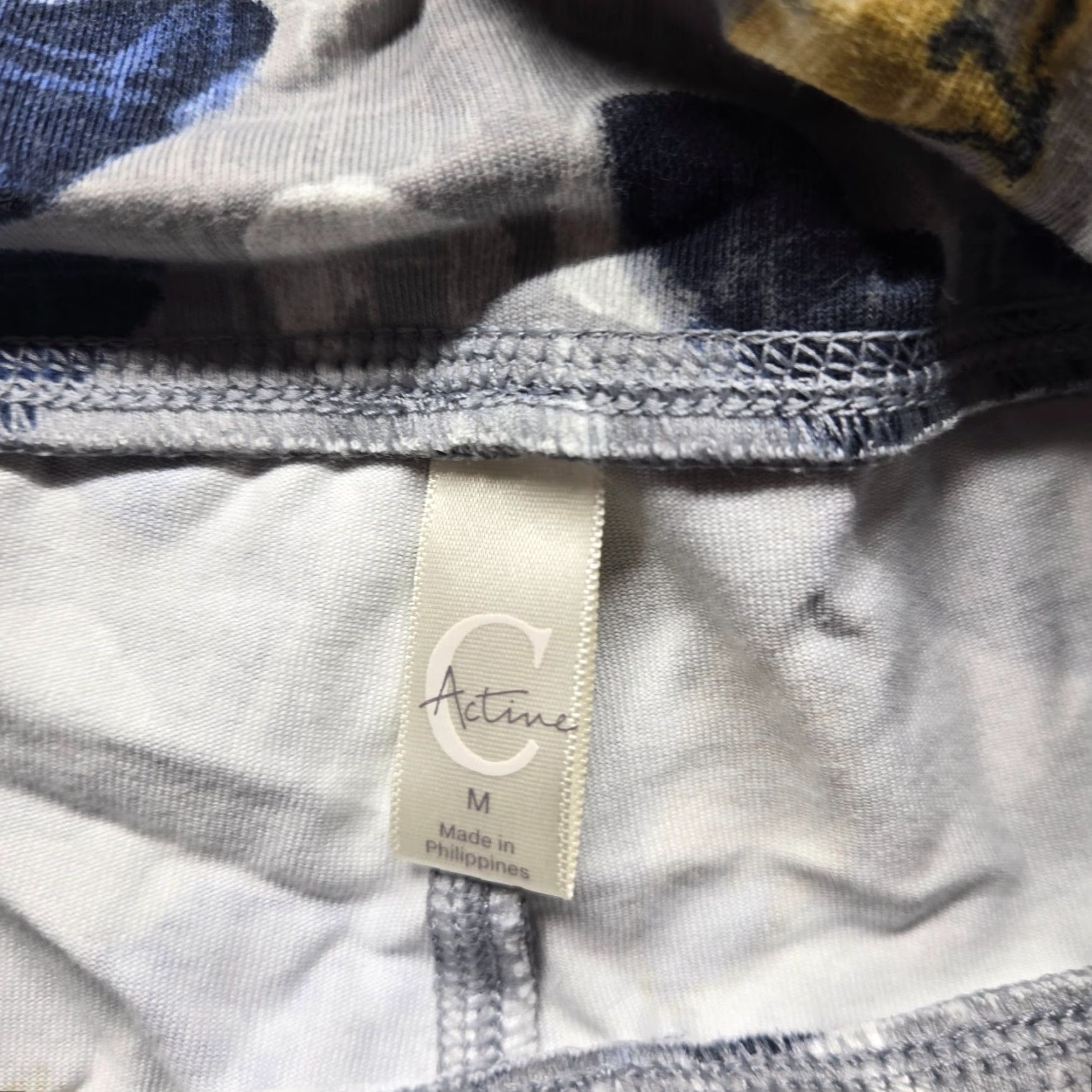 Vintage Active C Leggings Adult Medium Women's Gray Floral Flower Spandex Fitness Size 32" / US 10 / IT 46 - 3 Thumbnail
