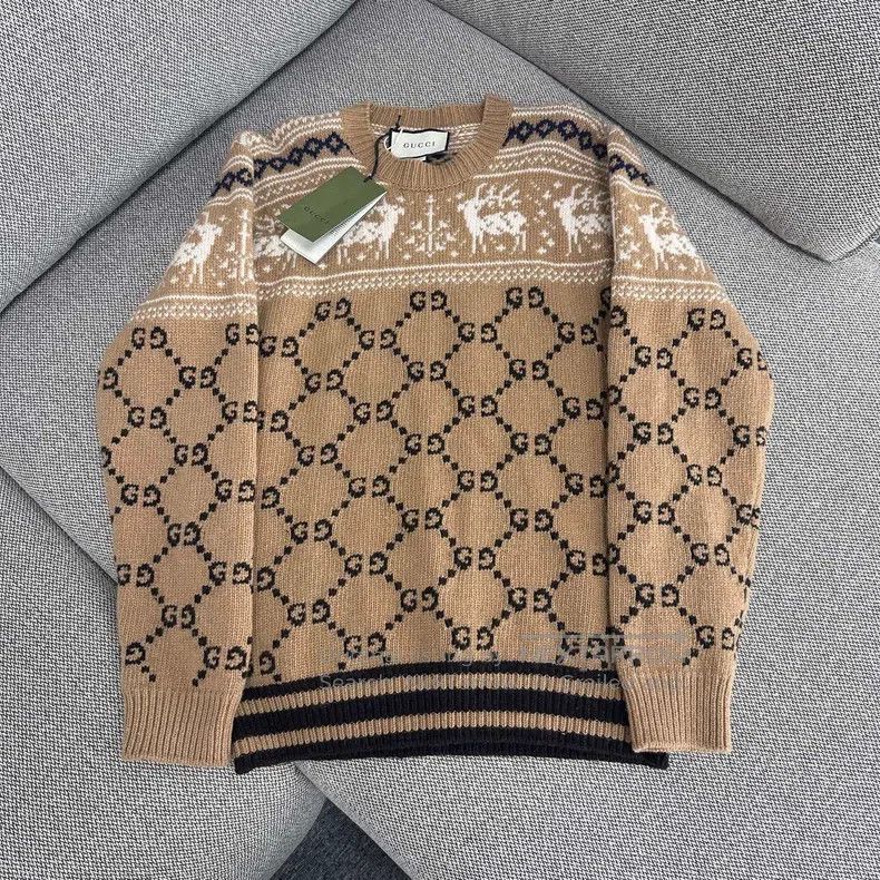Gucci Gucci Full print logo Fair Island long-sleeved pullover sw Size XS / US 0-2 / IT 36-38 - 1 Thumbnail