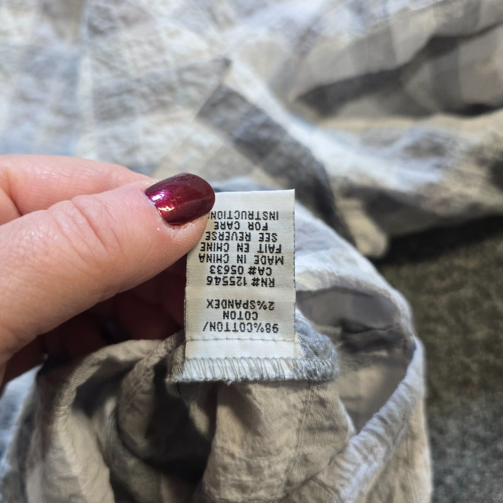 Habitat Habitat Top Womens Shirt Size Small Gray White Plaid Texture Button Long Sleeve Casual Size S / US 4 / IT 40 - 7 Thumbnail