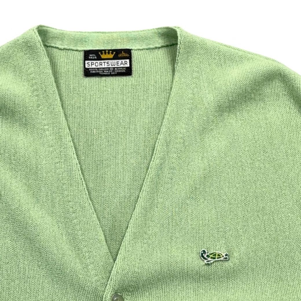 Vintage VINTAGE Crown Sportswear Sweater Shirt Adult MEDIUM Green Cardigan Knit Turtle USA 70s Mens Size US M / EU 48-50 / 2 - 2 Thumbnail