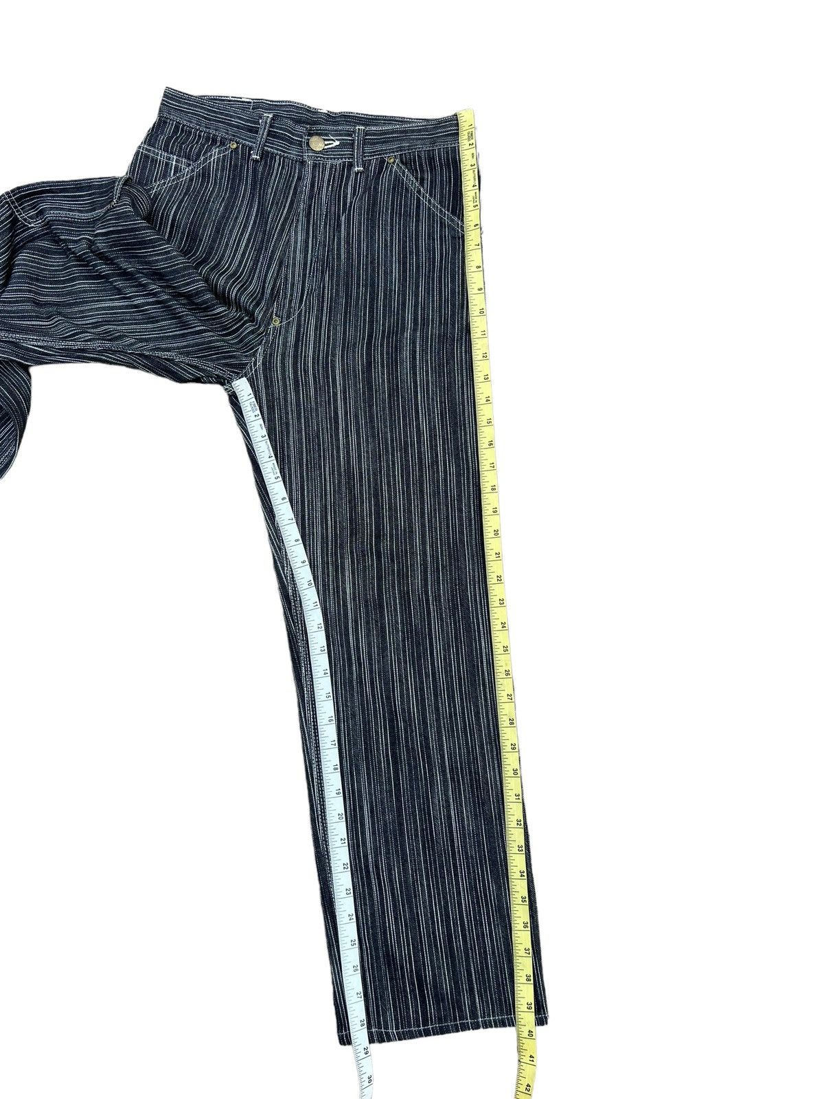 Pherrow's STORMY BLUE Japan Buckle Back Striped Carpenter Denim Jeans Size US 30 / EU 46 - 5 Thumbnail