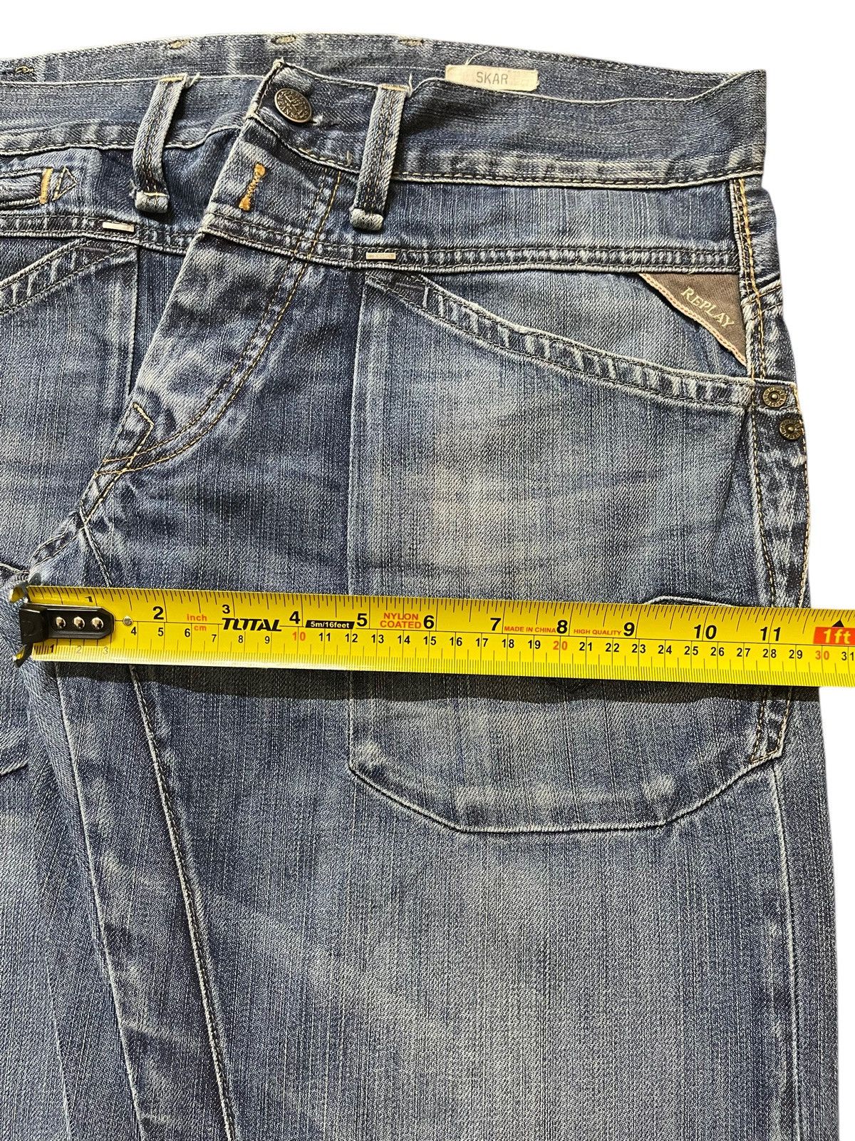 Replay Blue Faded Wash Avant Garde Style Loose Jeans