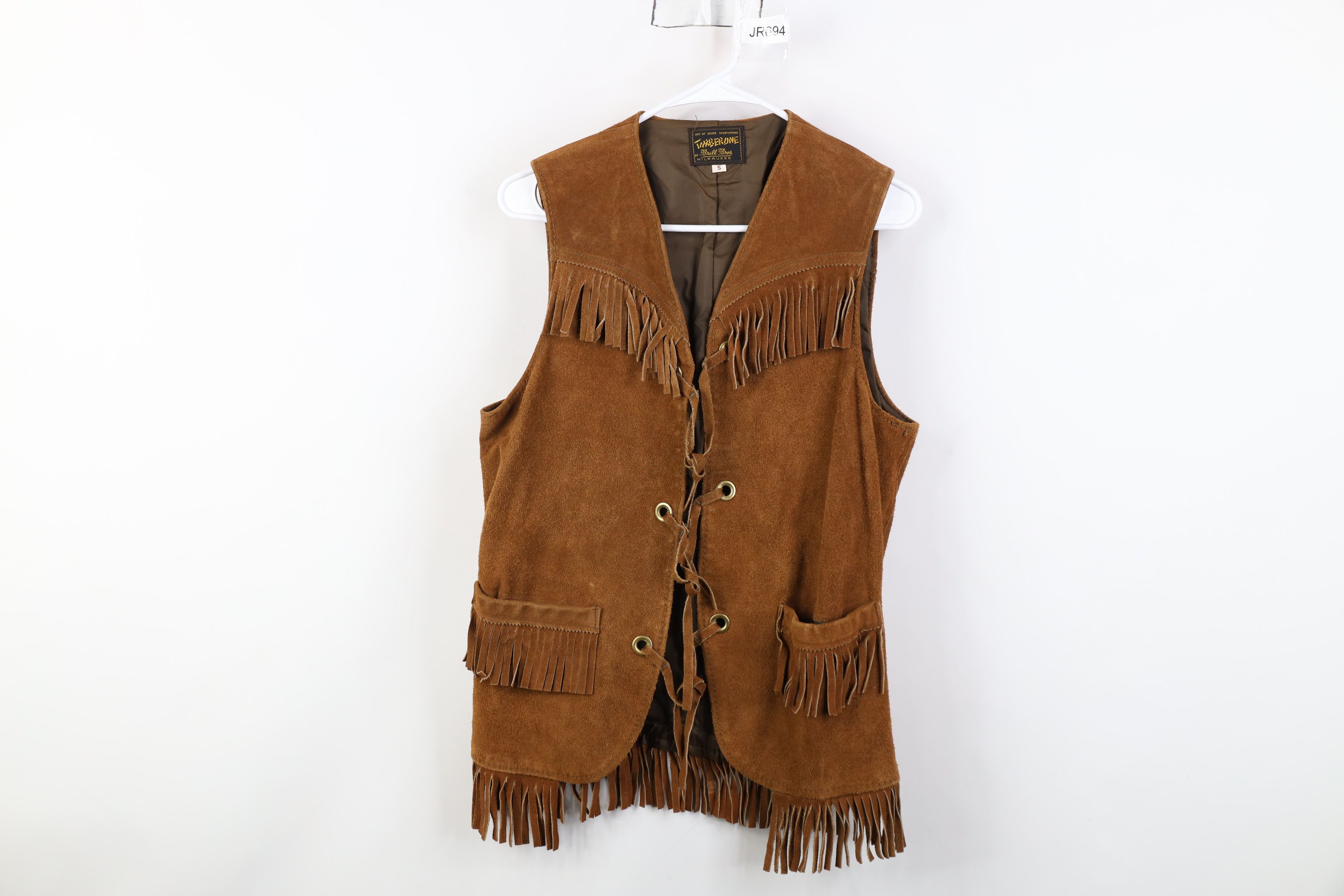 Vintage Vintage 60s 70s Brill Bros Fringed Suede Leather Vest USA Size US S / EU 44-46 / 1 - 1 Thumbnail