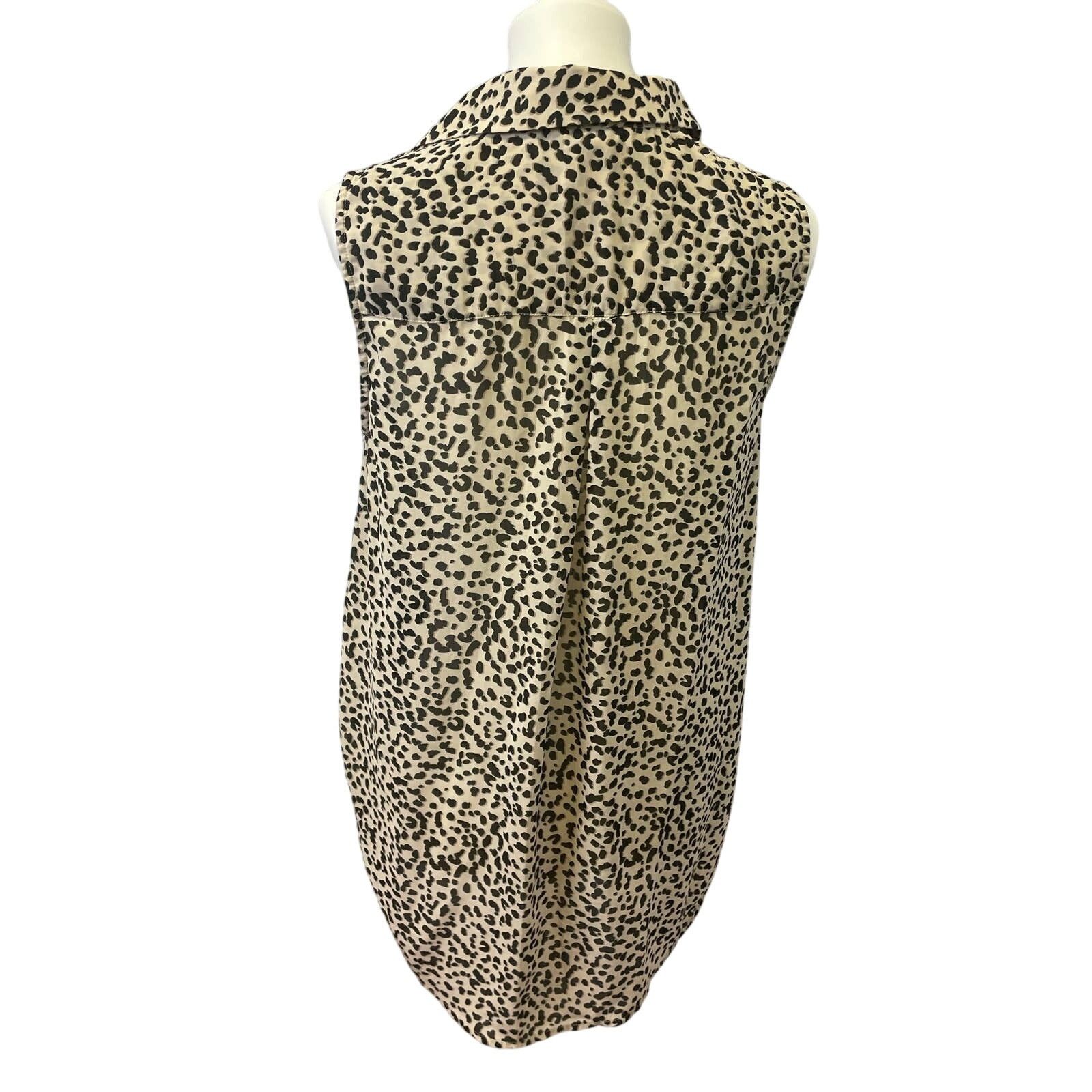 H&M 2 Merona Medium H&M Sleeveless Polka Dot Button Up Tank Tops Size M / US 6-8 / IT 42-44 - 5 Thumbnail