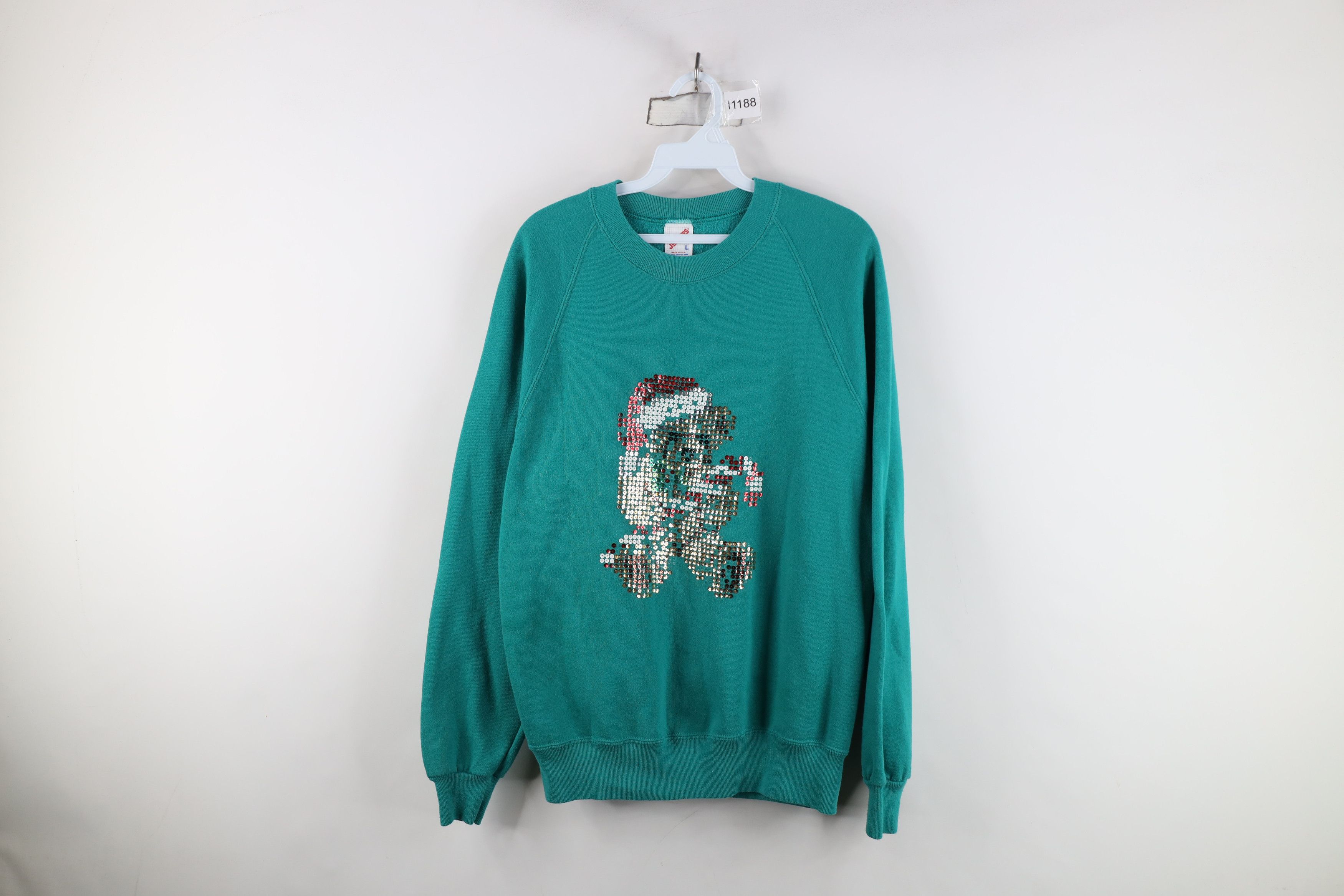Vintage Vintage 90s Streetwear Christmas Teddy Bear Sweatshirt Size L / US 10 / IT 46 - 1 Thumbnail