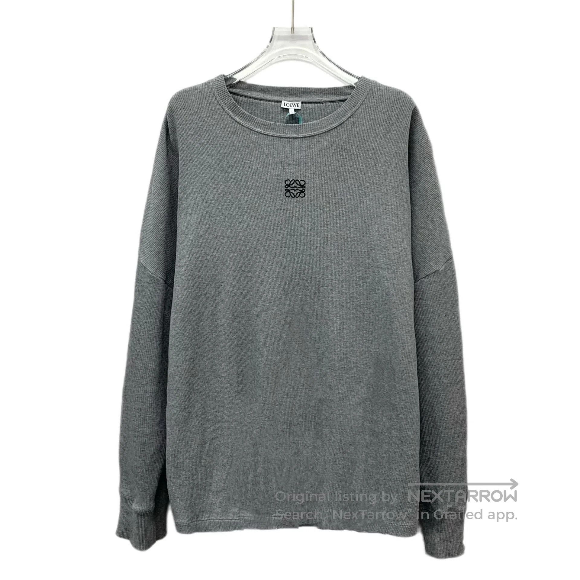 Loewe Loewe 24 Gray Logo Embroidered Cotton Sweater. Size S / US 4 / IT 40 - 1 Thumbnail