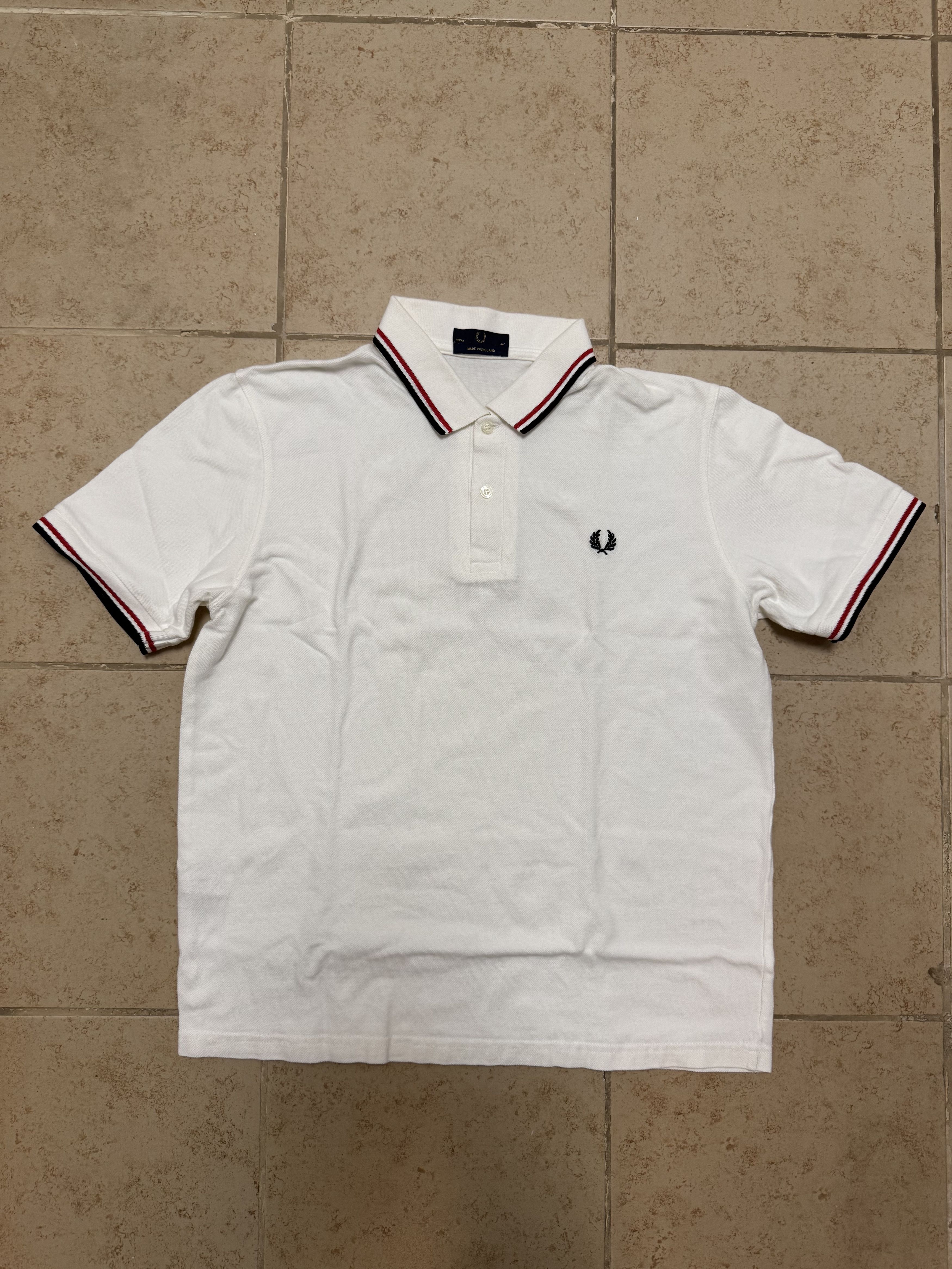 Fred Perry Made In Englad White Red Black Polo - 44