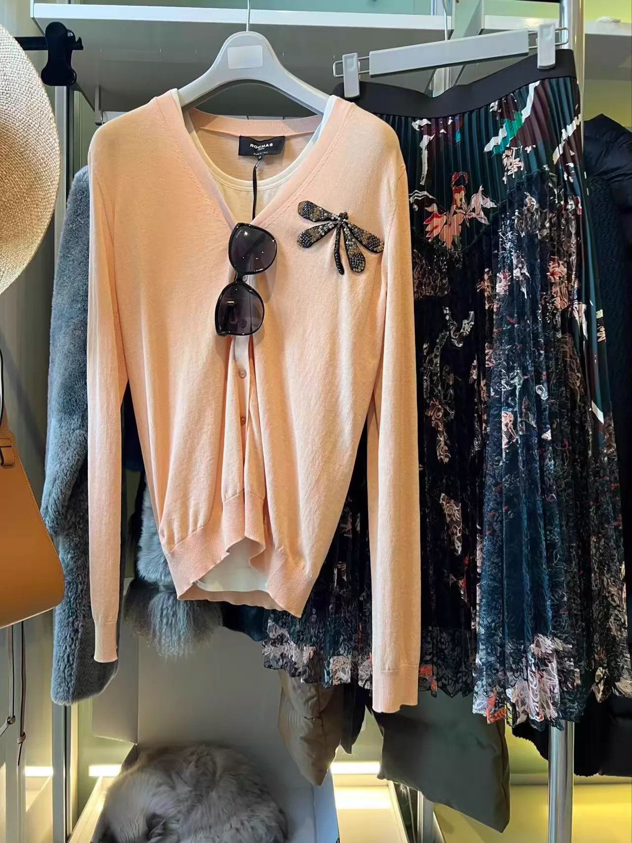 Rochas ROCHAS pink knit cardigan 100% cotton butterfly detail Size S / US 4 / IT 40 - 2 Thumbnail