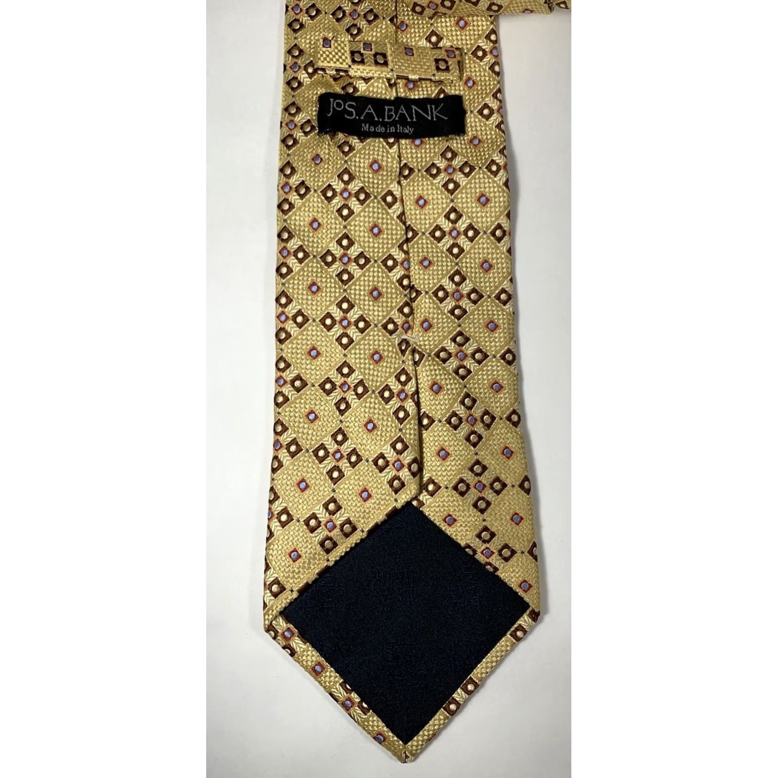 Jos. A. Bank Jos. A. Bank Silk Tie Yellow Geometric Made in ITALY Tie Men Classic 57"-60" Self Tie Geometric Yellow Silk 100% Italy Vintage: No Size ONE SIZE - 4 Thumbnail