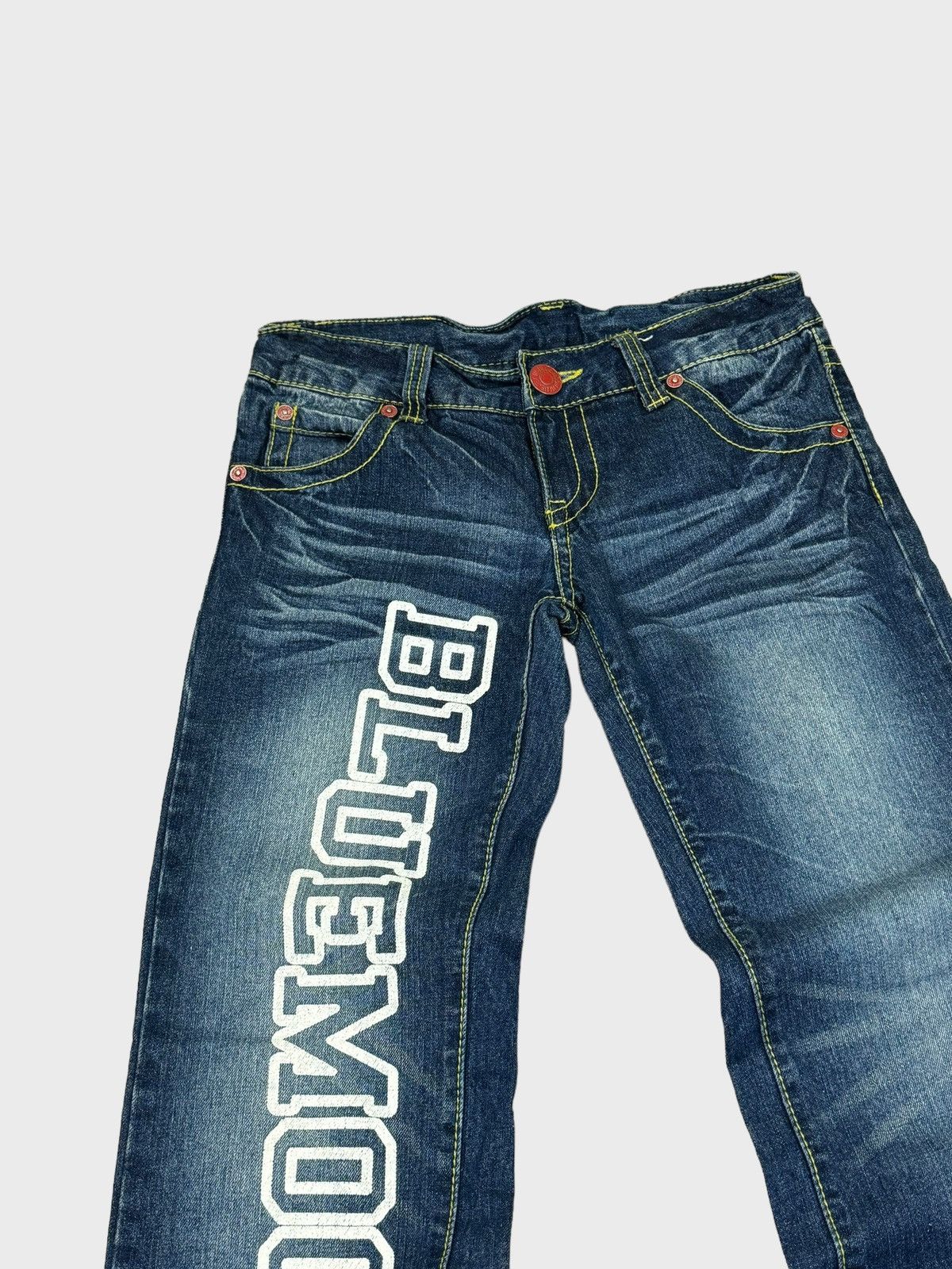 Japanese Brand BLUE MOON BLUE Printed Design Low Rise Denim Pants Size US 30 / EU 46 - 4 Thumbnail