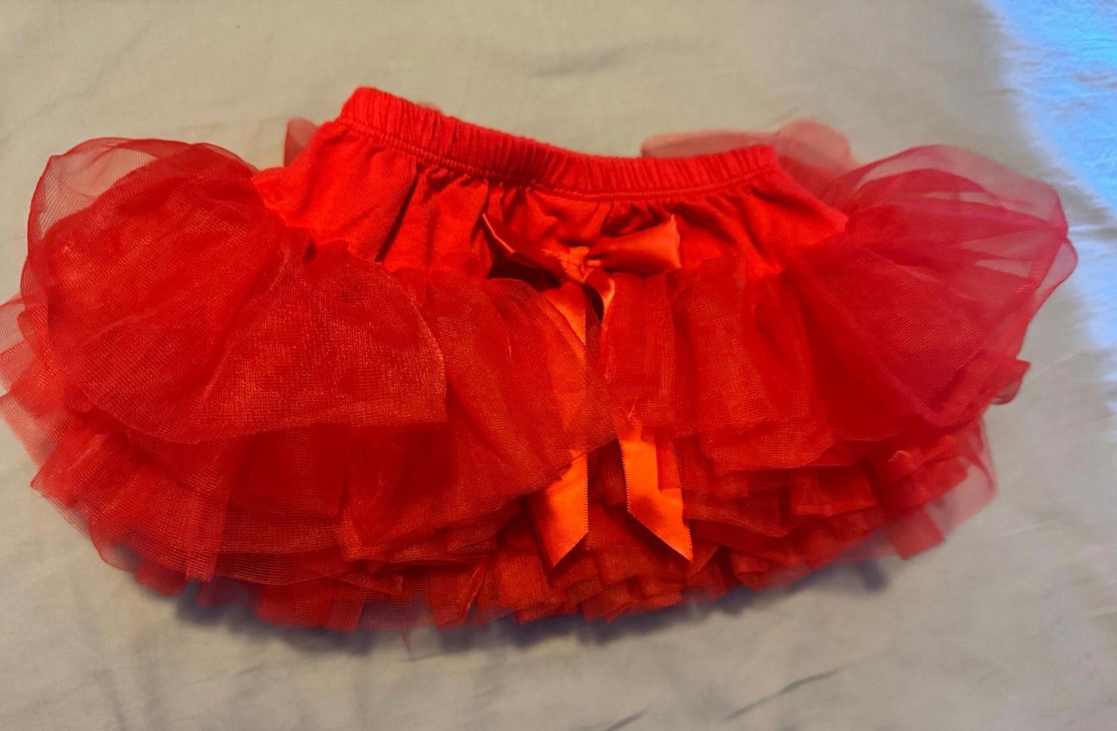 Designer Red Baby Tutu Diaper Cover 12 Months Size 24" / US 00 / IT 34 - 2 Thumbnail