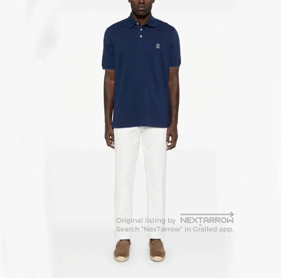 Brunello Cucinelli Brunello Cucinelli Men's Navy Printed Polo. Size US M / EU 48-50 / 2 - 8 Thumbnail