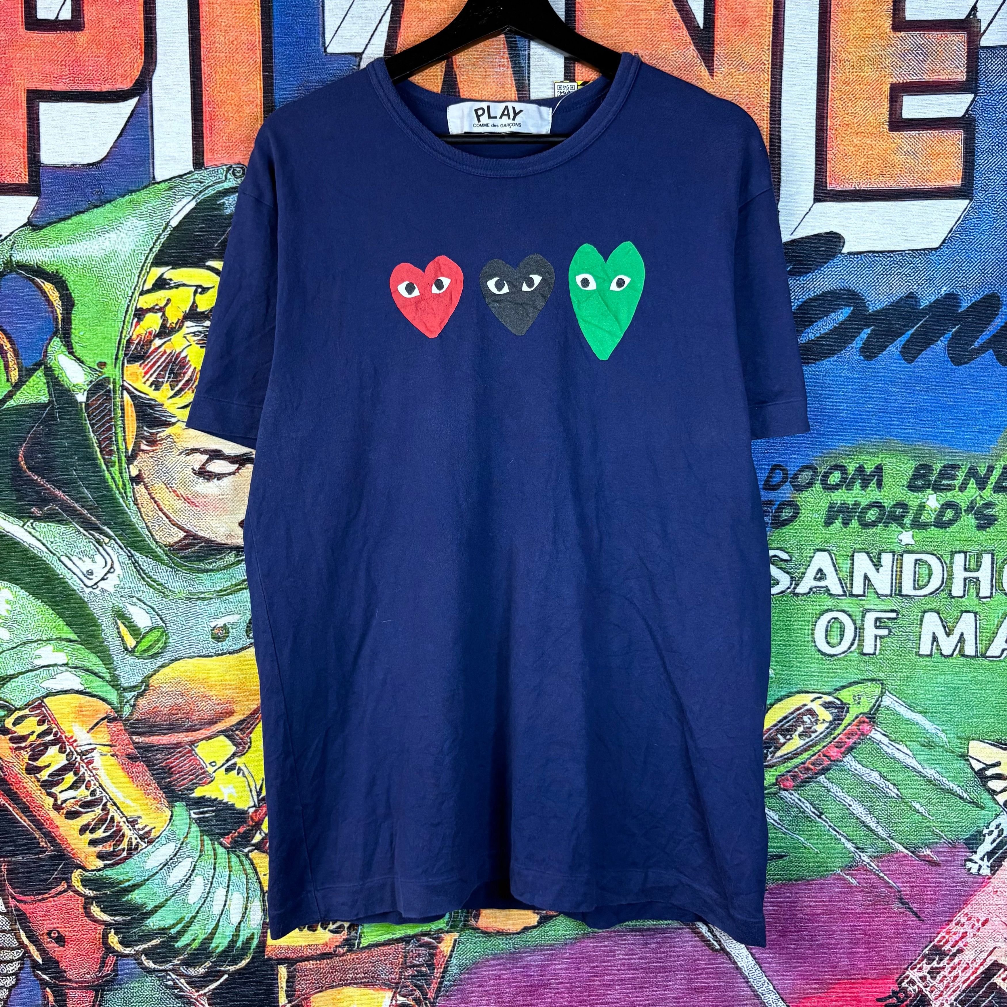 Comme des Garcons Comme des Garçons PLAY Navy Tee Size XL Size US XL / EU 56 / 4 - 1 Thumbnail