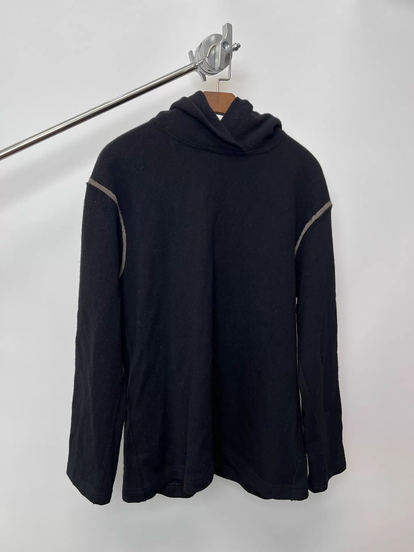 Yohji Yamamoto Yohji Yamamoto Wool Knit Color Blocked Hoodie White Size US L / EU 52-54 / 3 - 2 Thumbnail