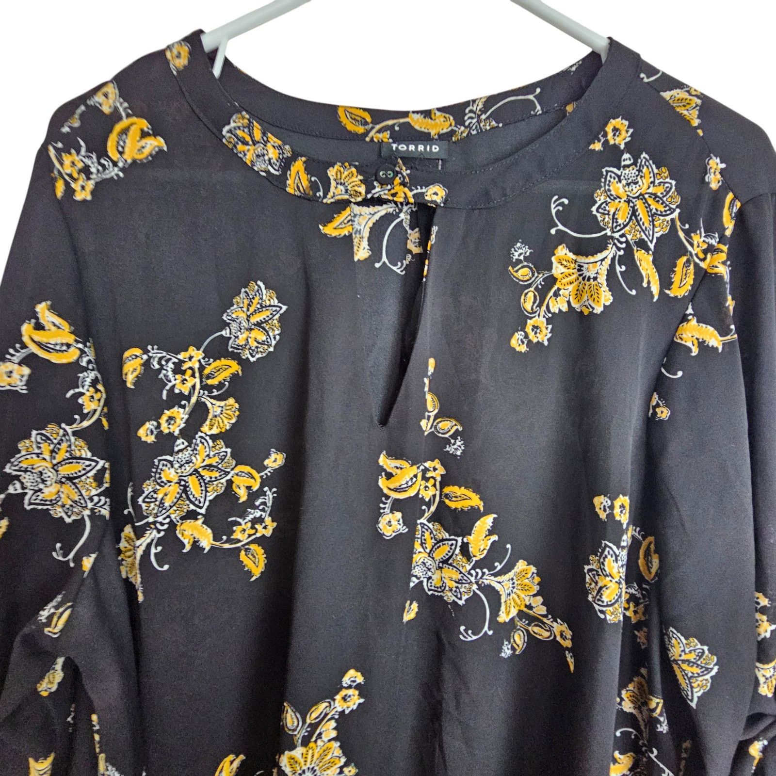 Torrid Torrid Womens Floral Georgette Top Plus Size 1X Romantic Size XL / US 12-14 / IT 48-50 - 3 Thumbnail
