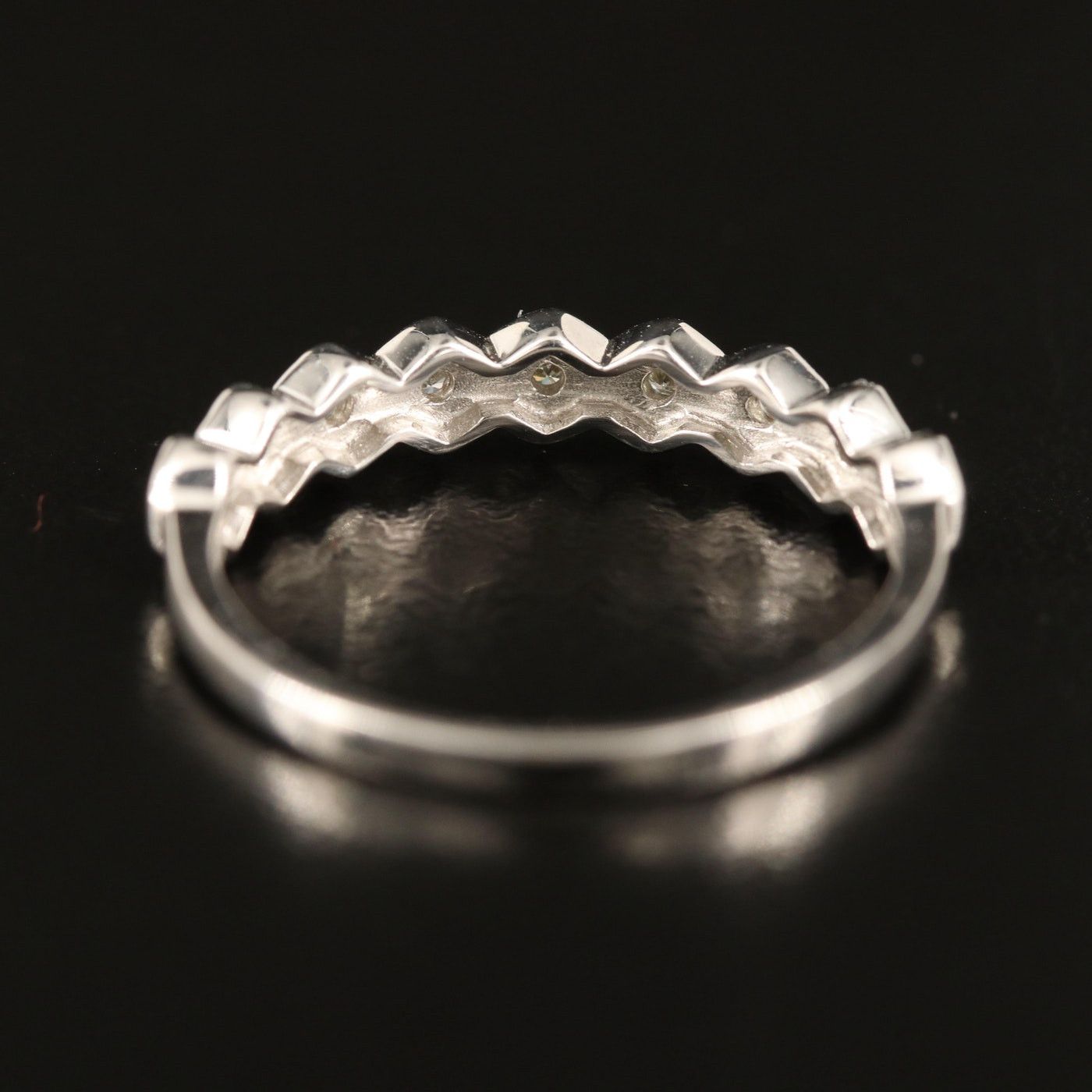 Other Vintage 10k .12 ctw Diamond Geometric Band Size ONE SIZE - 3 Thumbnail