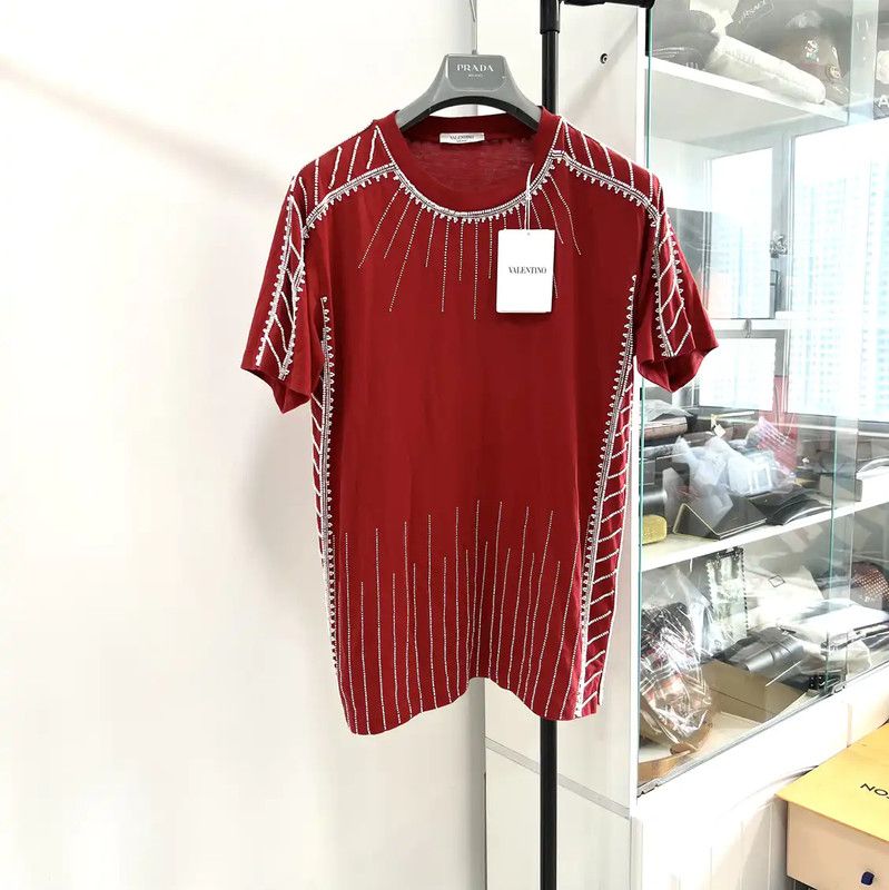 Valentino Valentino Red Cotton Short Sleeve T-Shirt 0089 Size US S / EU 44-46 / 1 - 1 Thumbnail