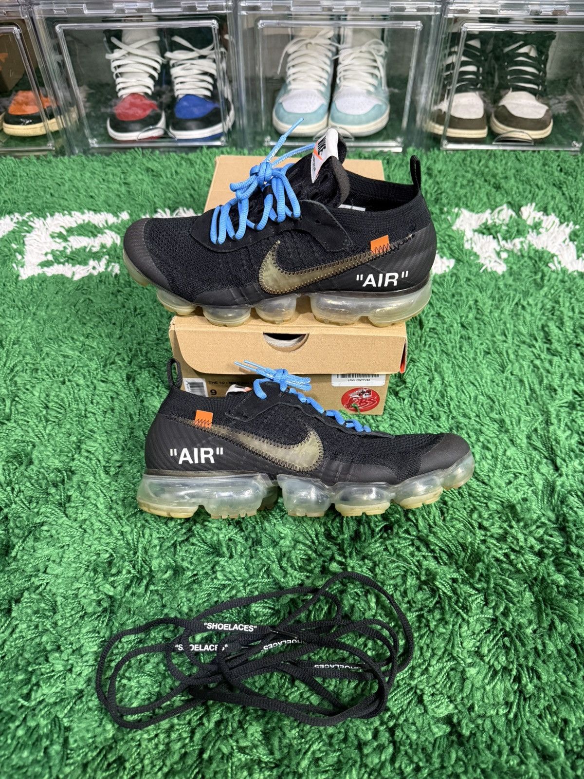 Off white vapormax black laces best sale