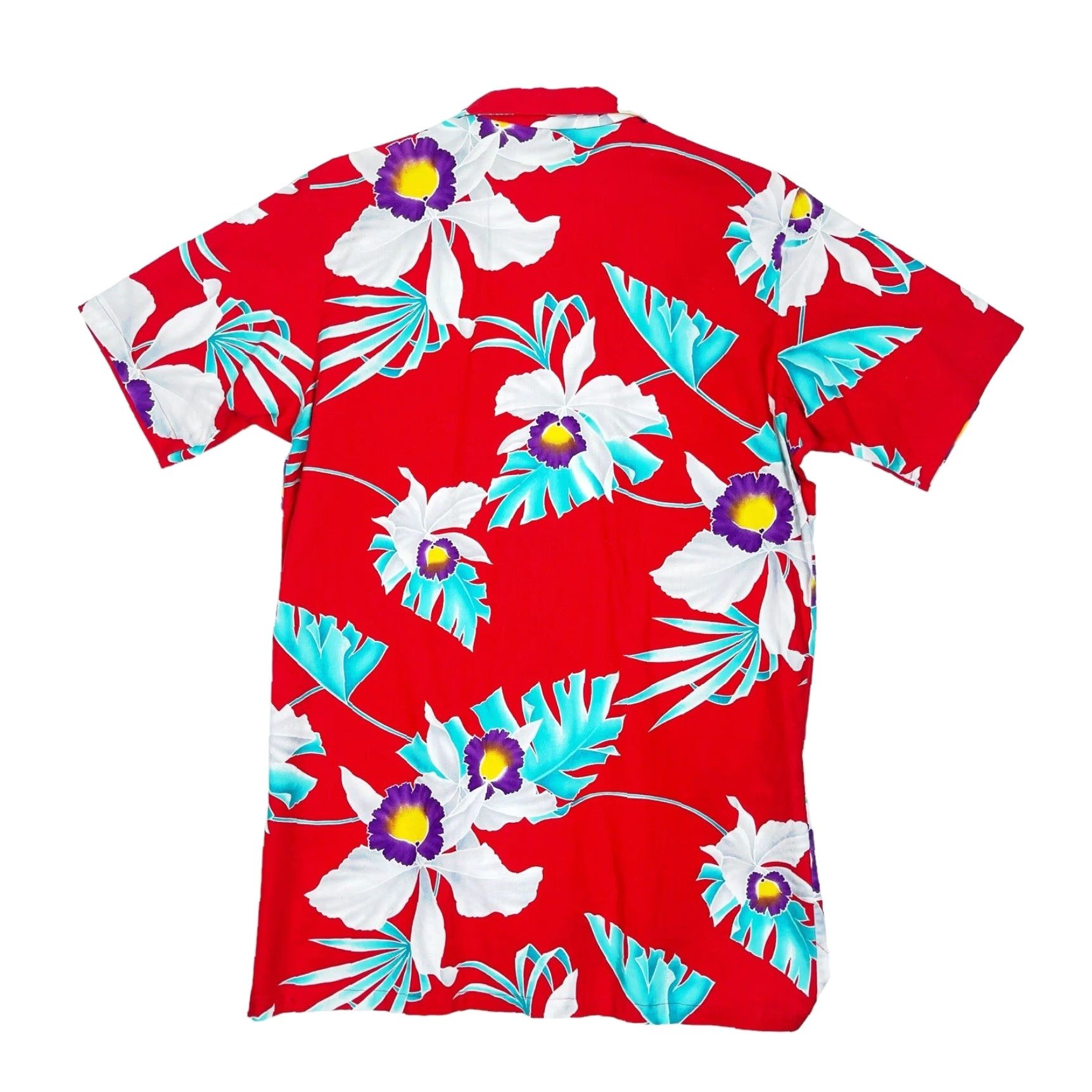 ALOHAS VINTAGE SunForce Shirt Button-Up Hawaiian Aloha Casual Knit Cotton Red Short Sleeve M Mens Size US M / EU 48-50 / 2 - 3 Thumbnail