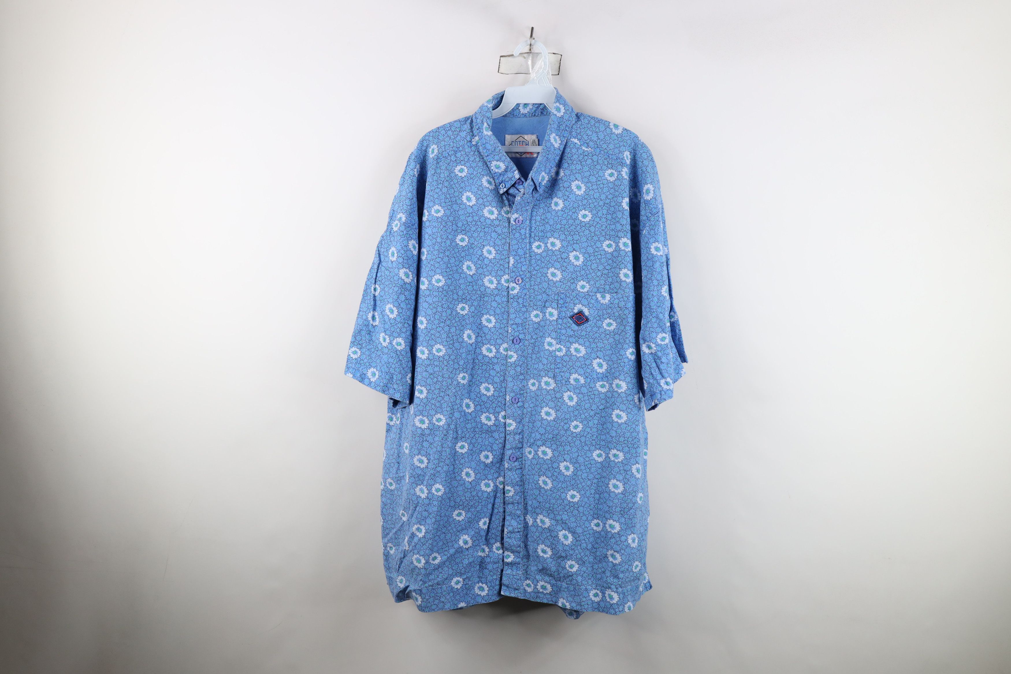 Vintage 90s Gotcha Surfing Flower Short Sleeve Button Shirt